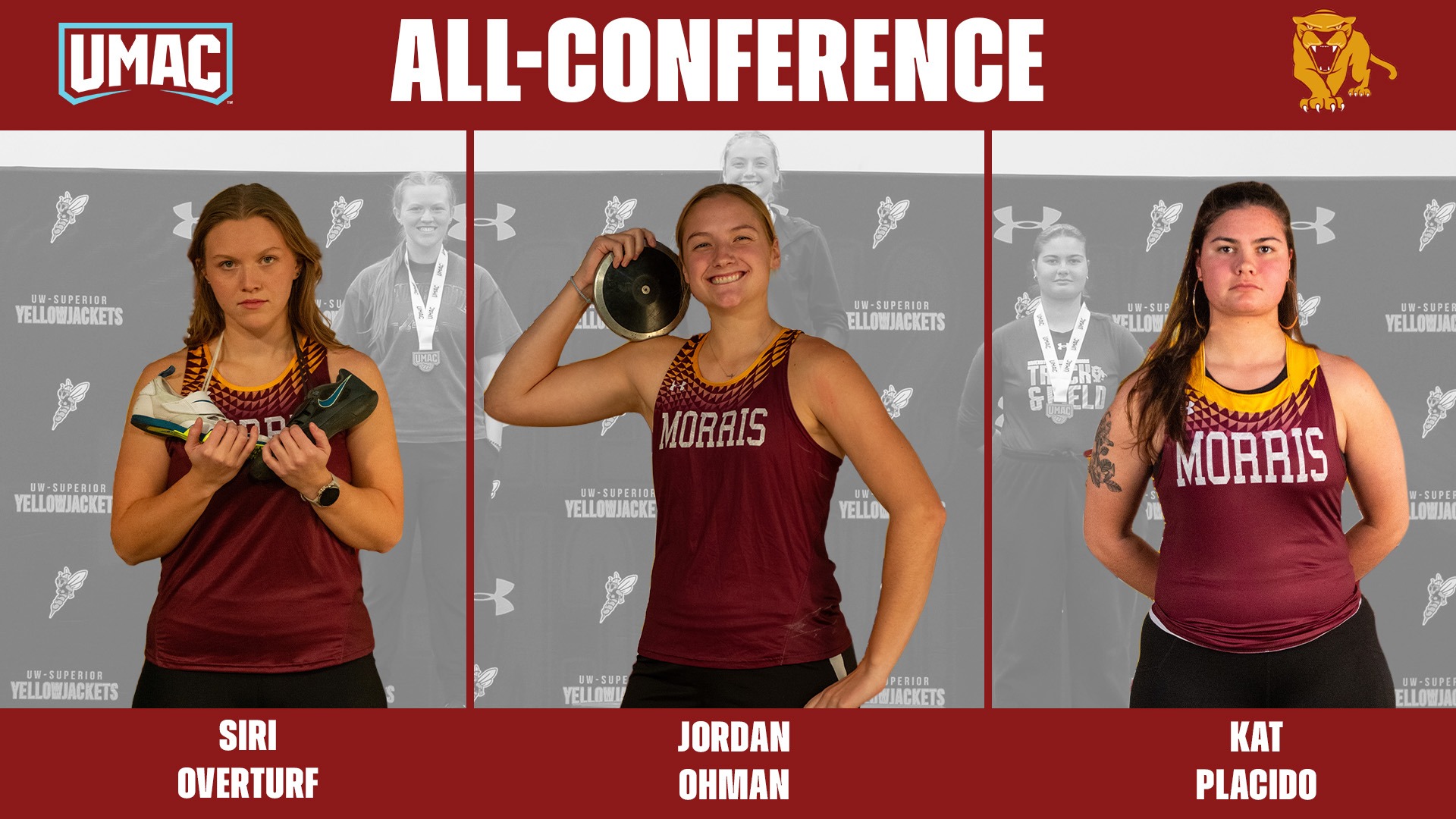 UMAC All-Conference Siri Overturf, Jordan Ohman, Kat Placido