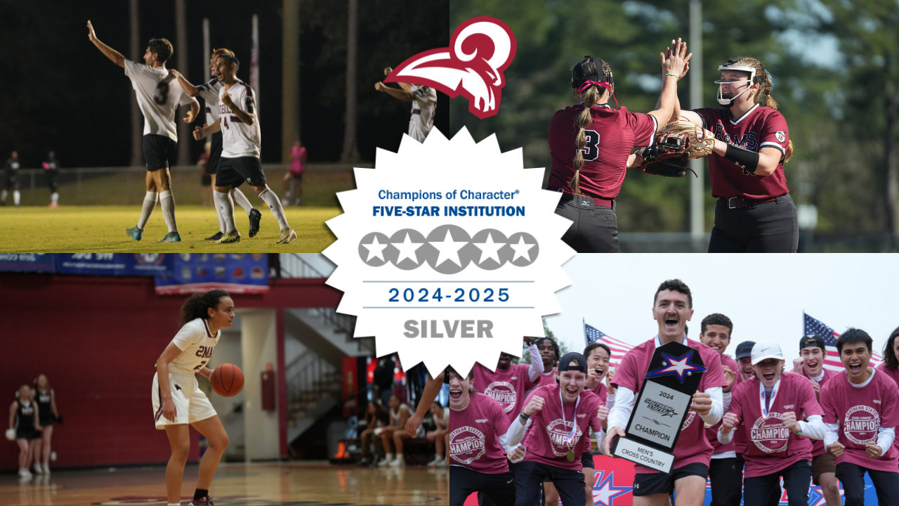 NAIA 5 star Institution Graphic featuring Softball, Mens Soccer, Womens Basketball, and Mens Cross Country