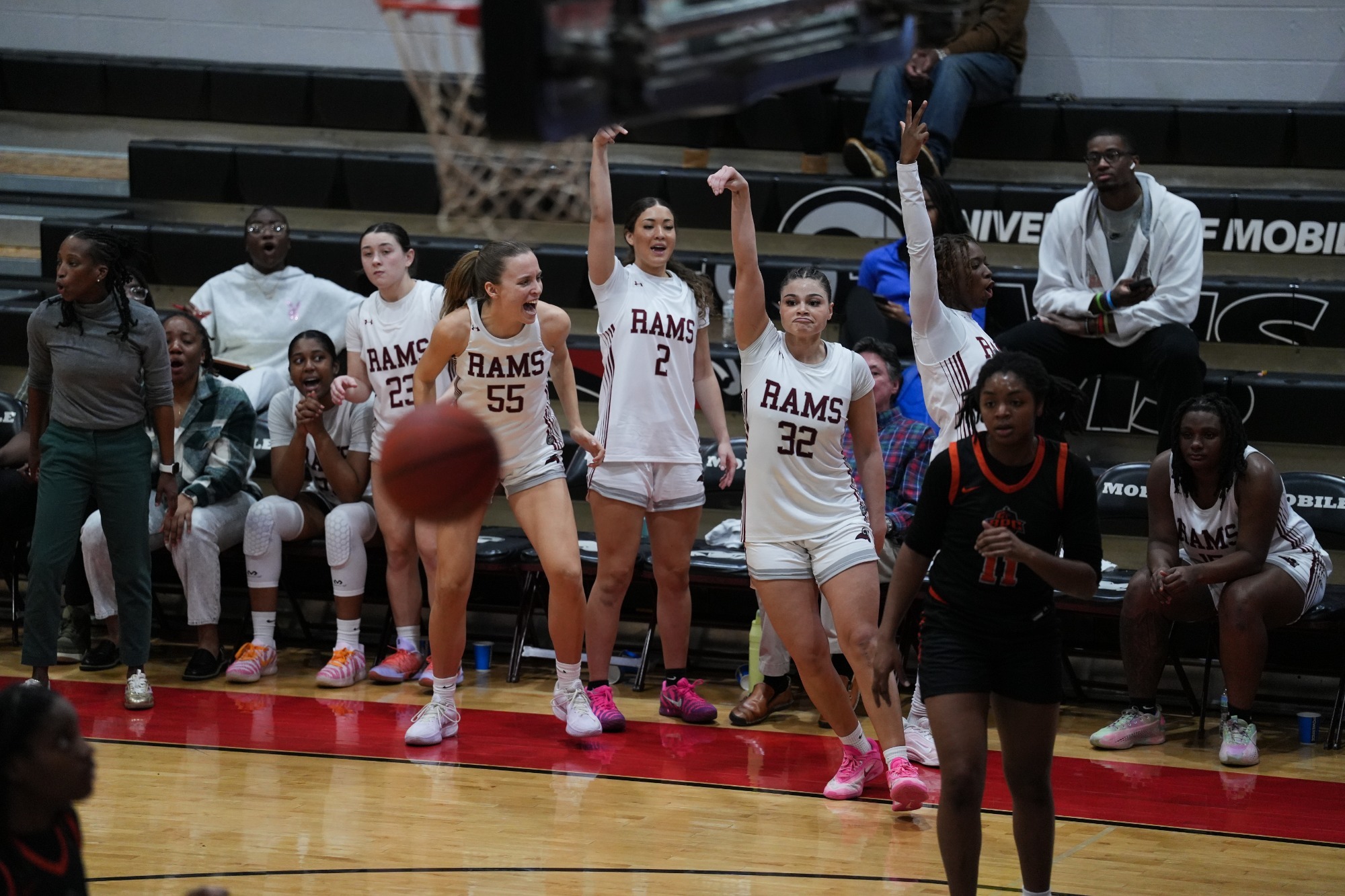 WBB vs BPCU Jada Johnson Celebration