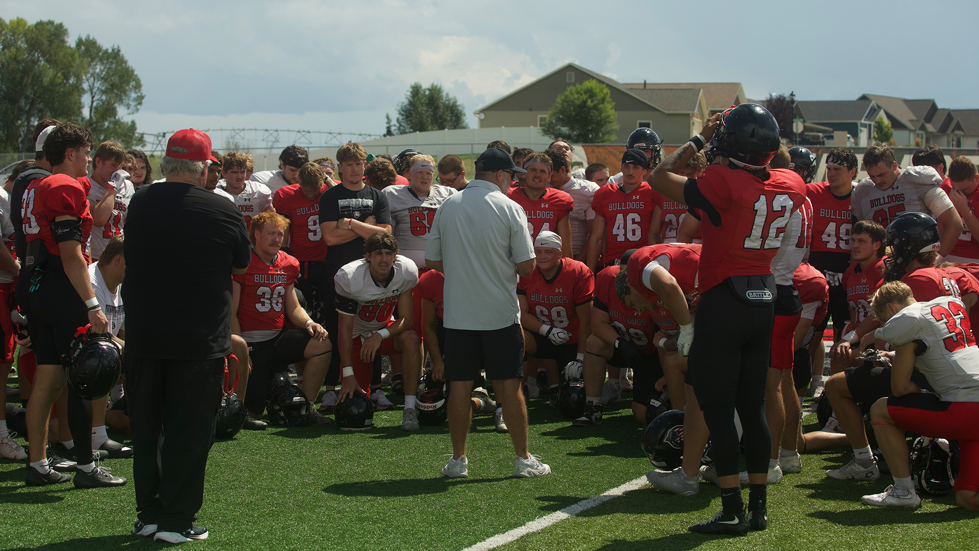 Team meeting preseason scrimmage
