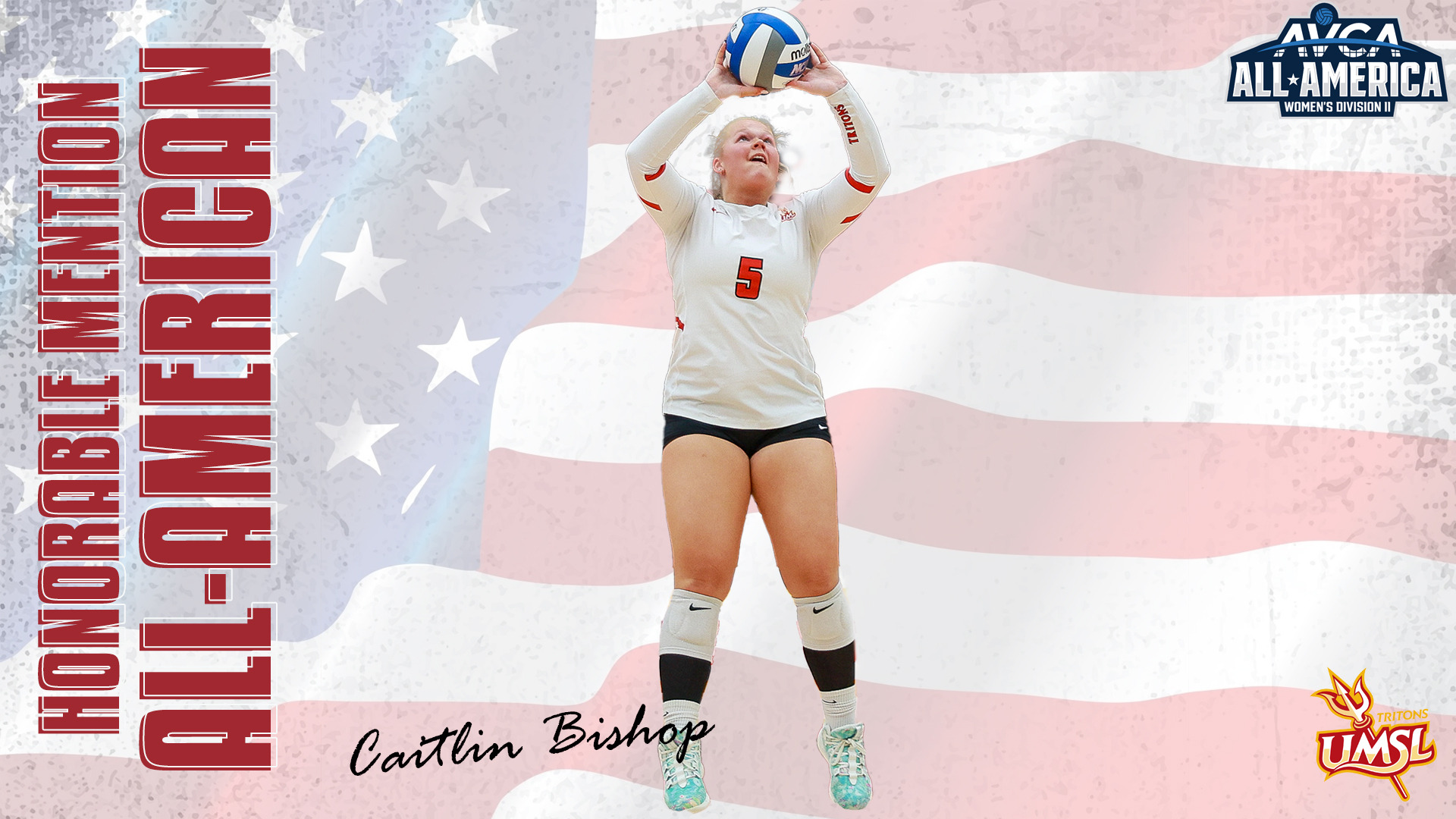 Caitlin Bishop AVCA Honorable Mention All-America graphic