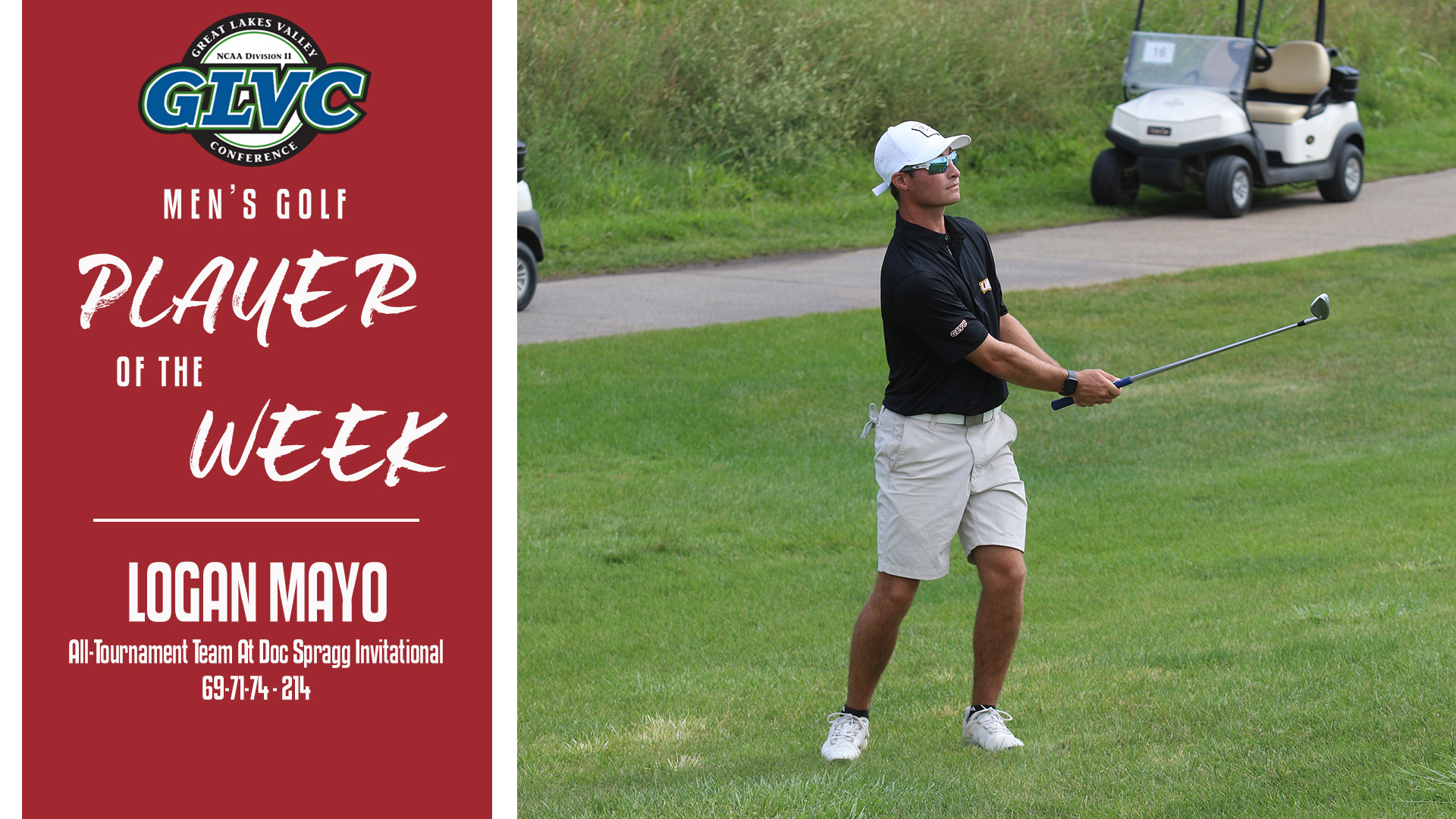 Logan Mayo chipping a ball onto the green at the Arch Cup