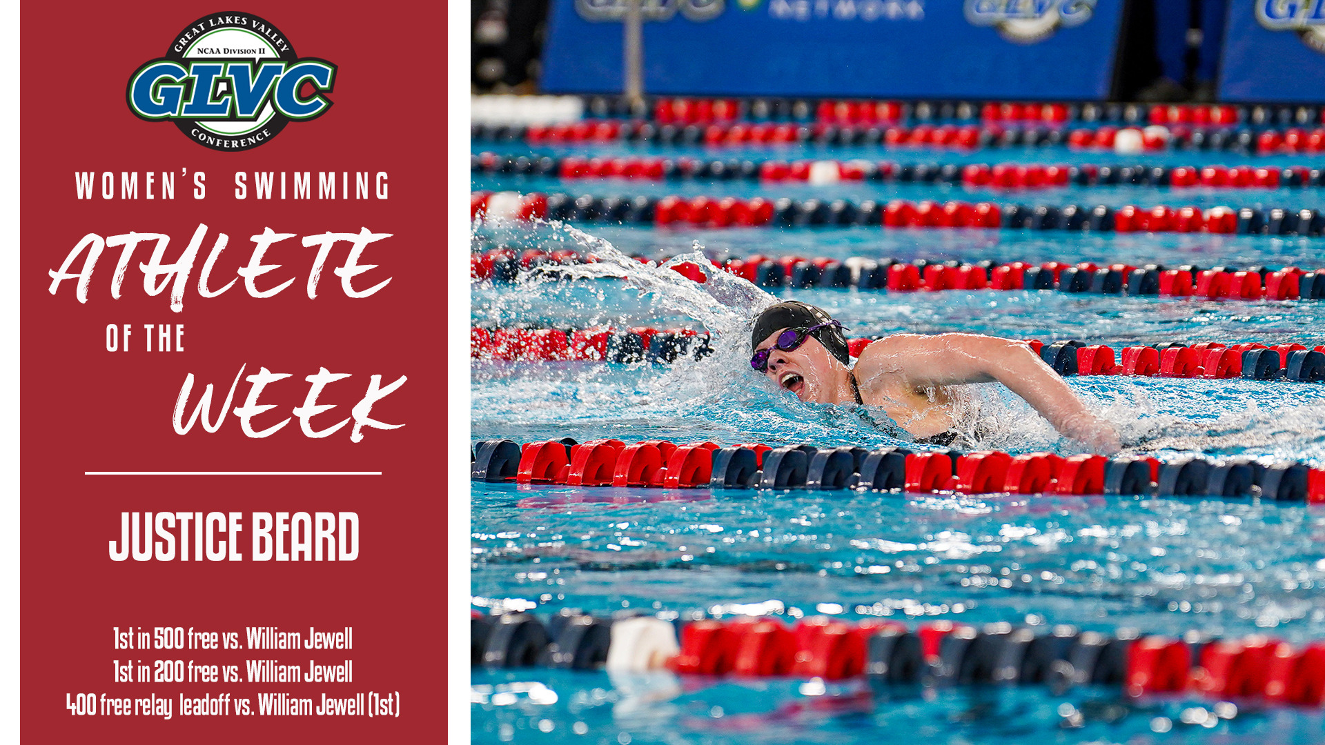 Justice Beard Named GLVC Women's Swimming Athlete of the Week