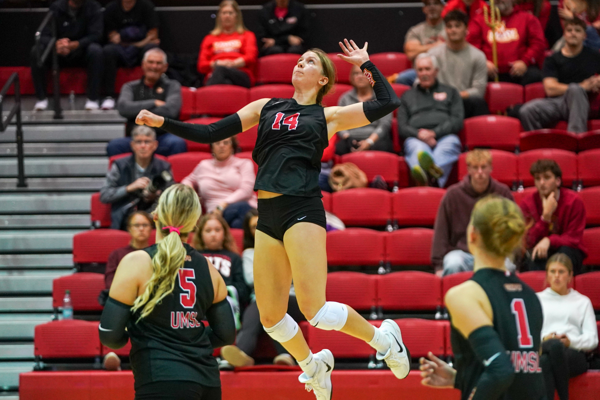 Alayna Santel goes up for an attack