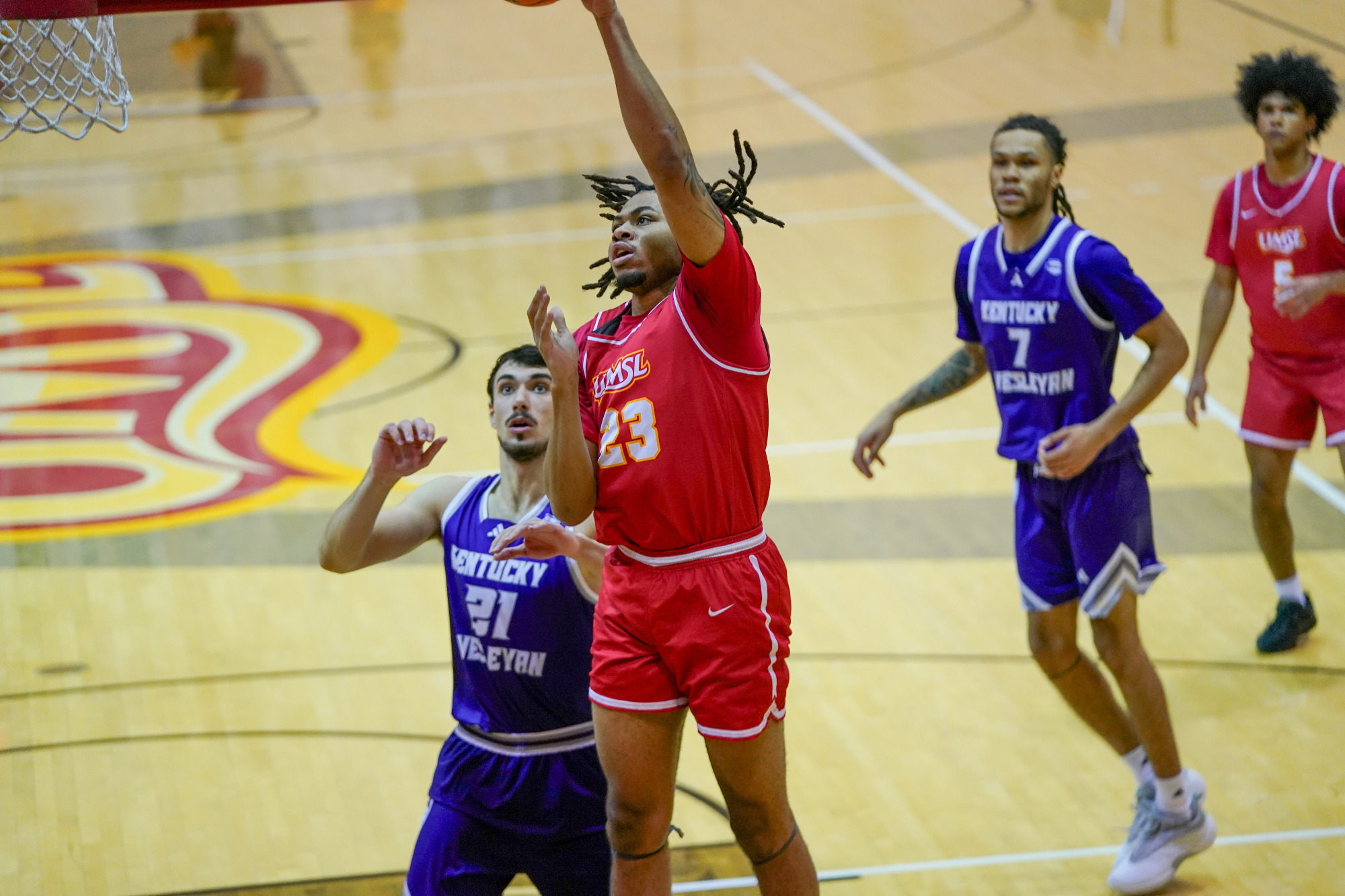 Demetris Phillips attempts a layup in a game against Kentucky Wesleyan