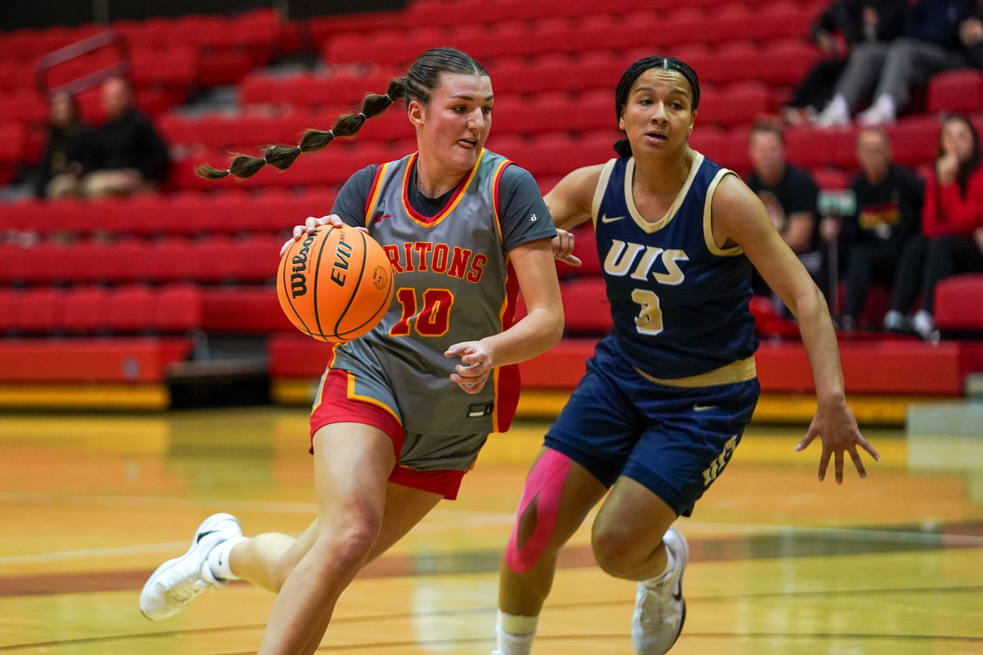Jayden Kuper drives to the basket against Illinois Springfield