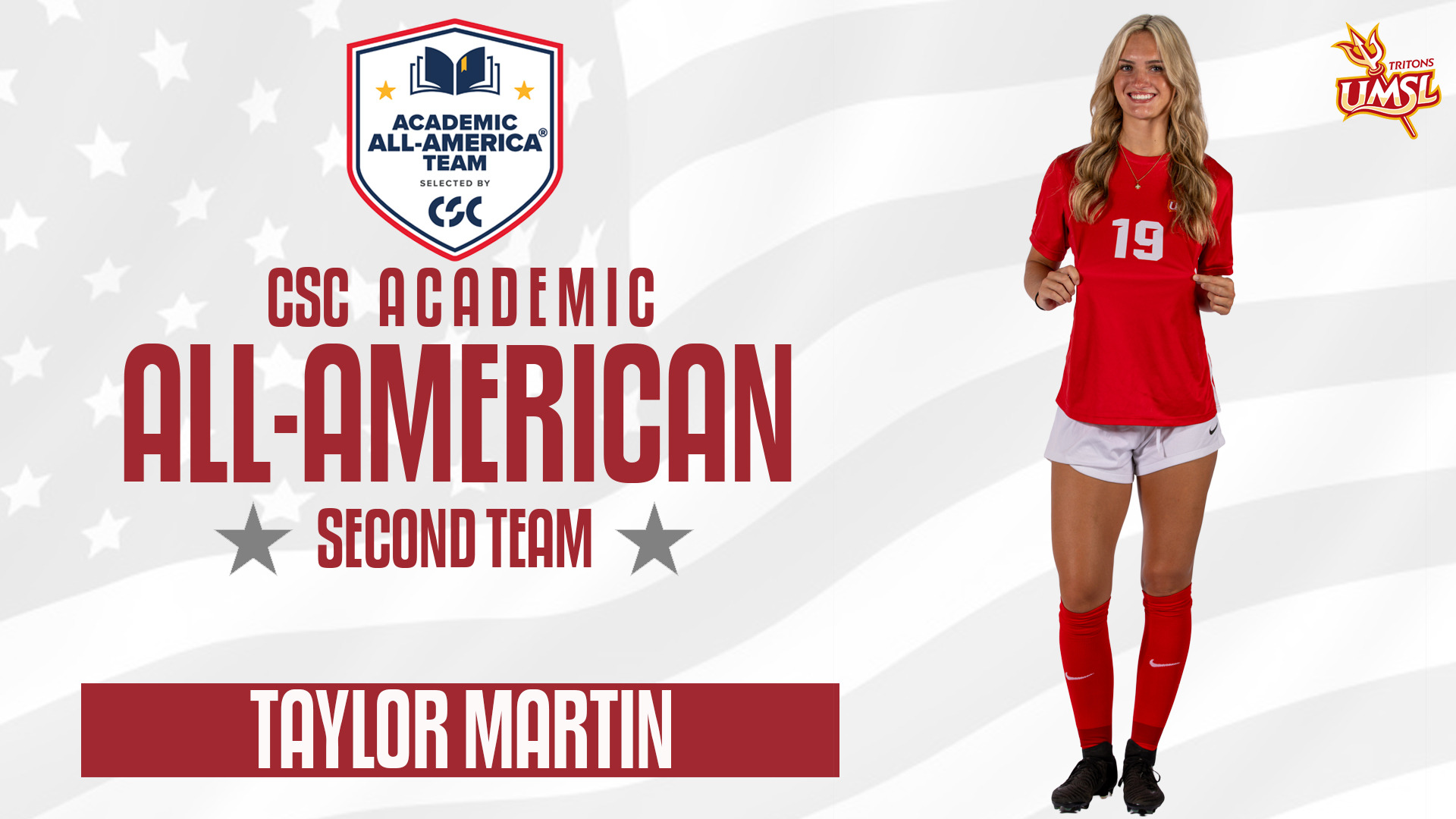 UMSL women's soccer player Taylor Martin named to College Sports Communicators Academic All-America Second Team