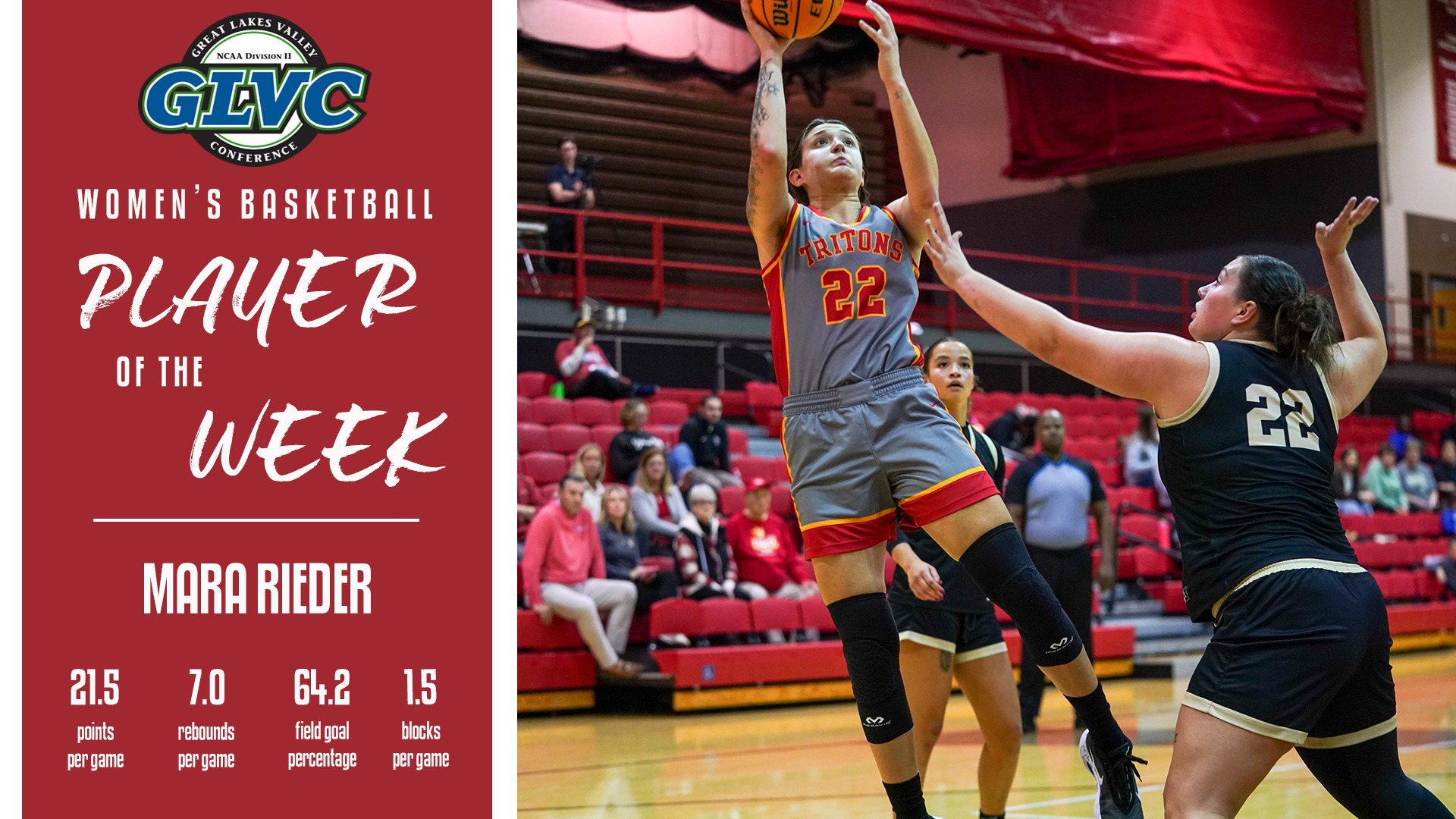 Mara Rieder named Great Lakes Valley Conference Women's Basketball Player of the Week for Dec. 8, 2025