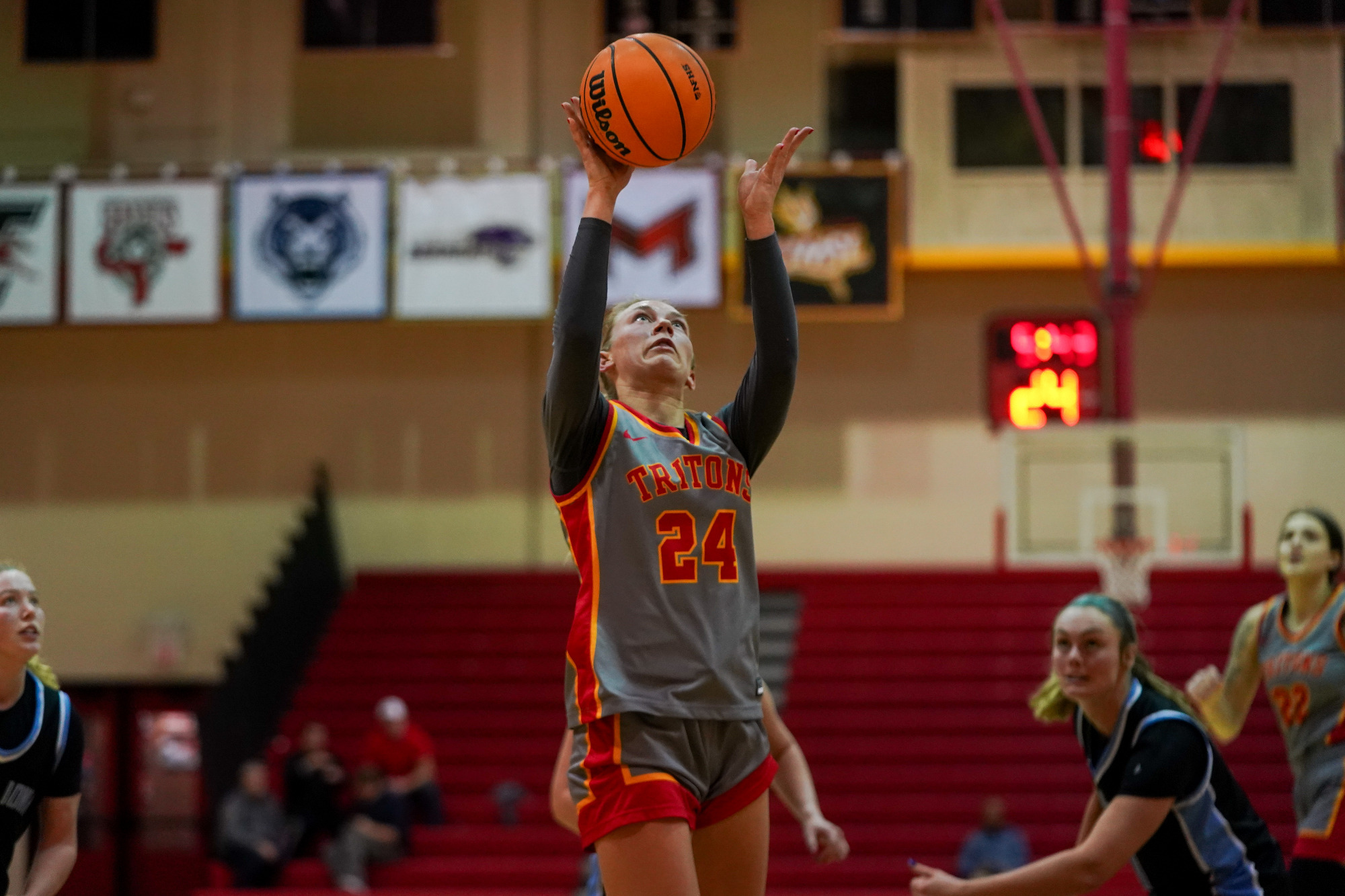 Morgan Ramthun attempts a shot in a game against Upper Iowa on January 17, 2026