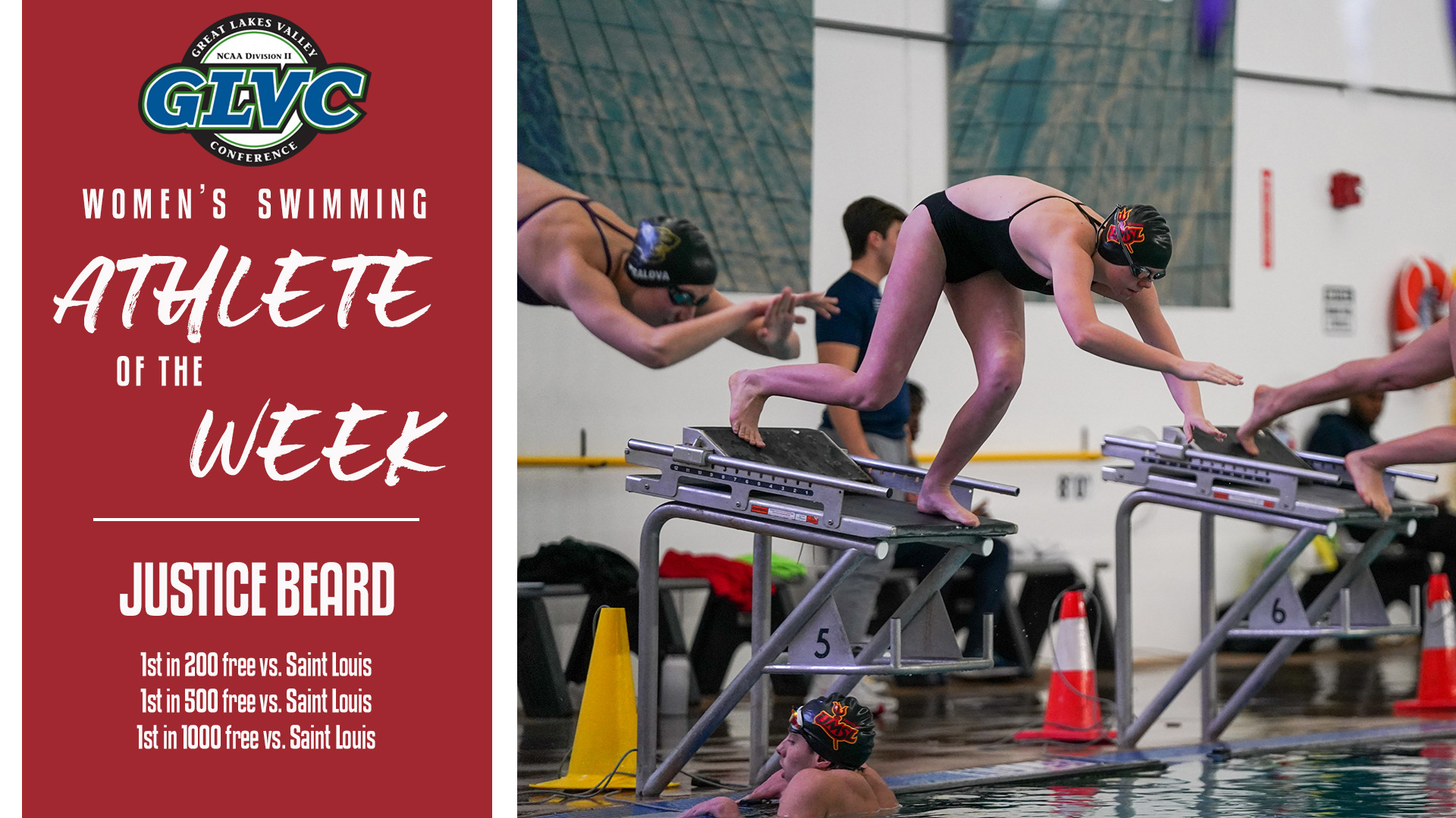 Justice Beard_GLVC_Women's_Swimming_Athlete_of_the_Week
