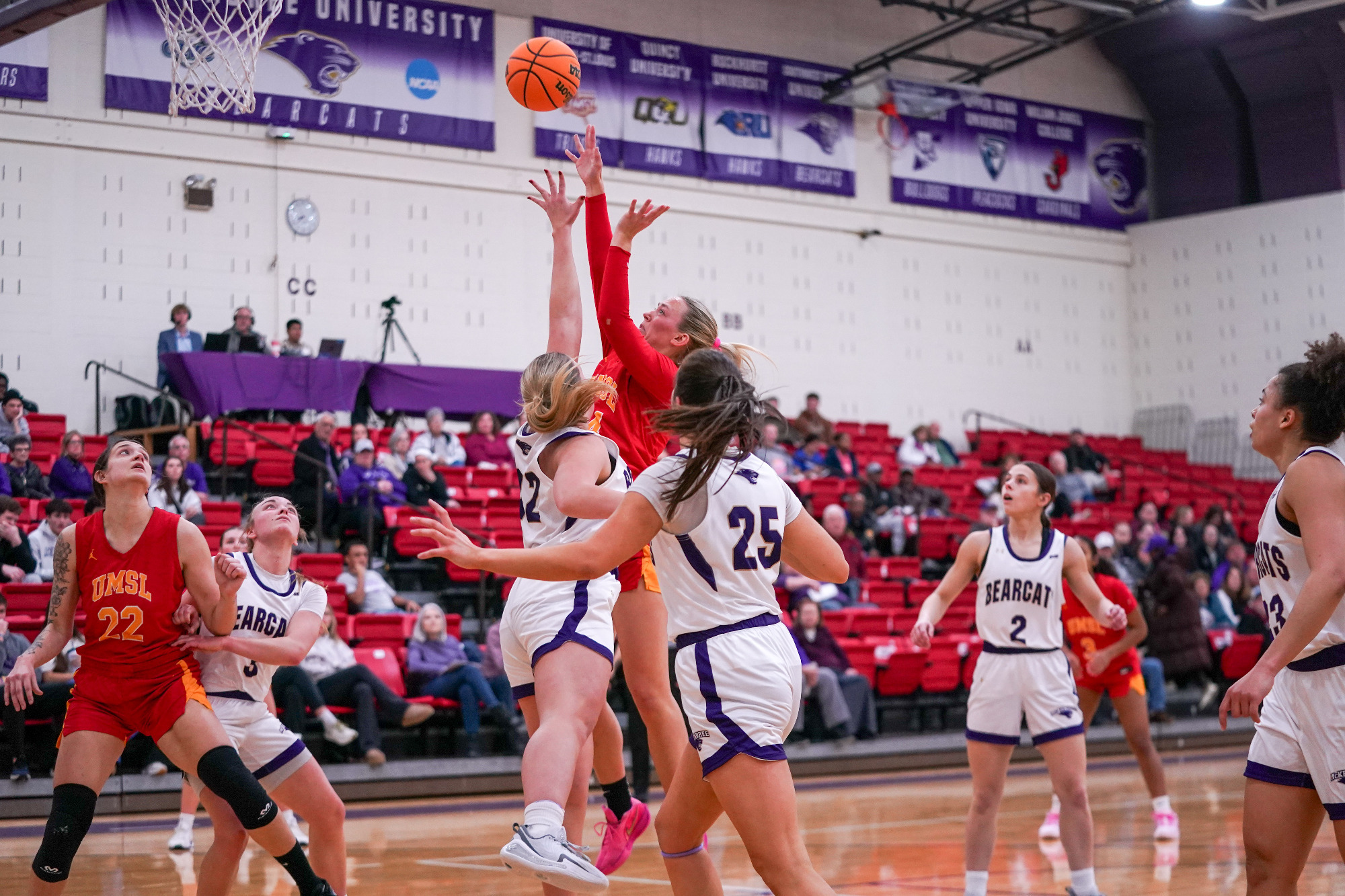 Morgan Ramthun scores two of her 16 points in Thursday night's win at McKendree