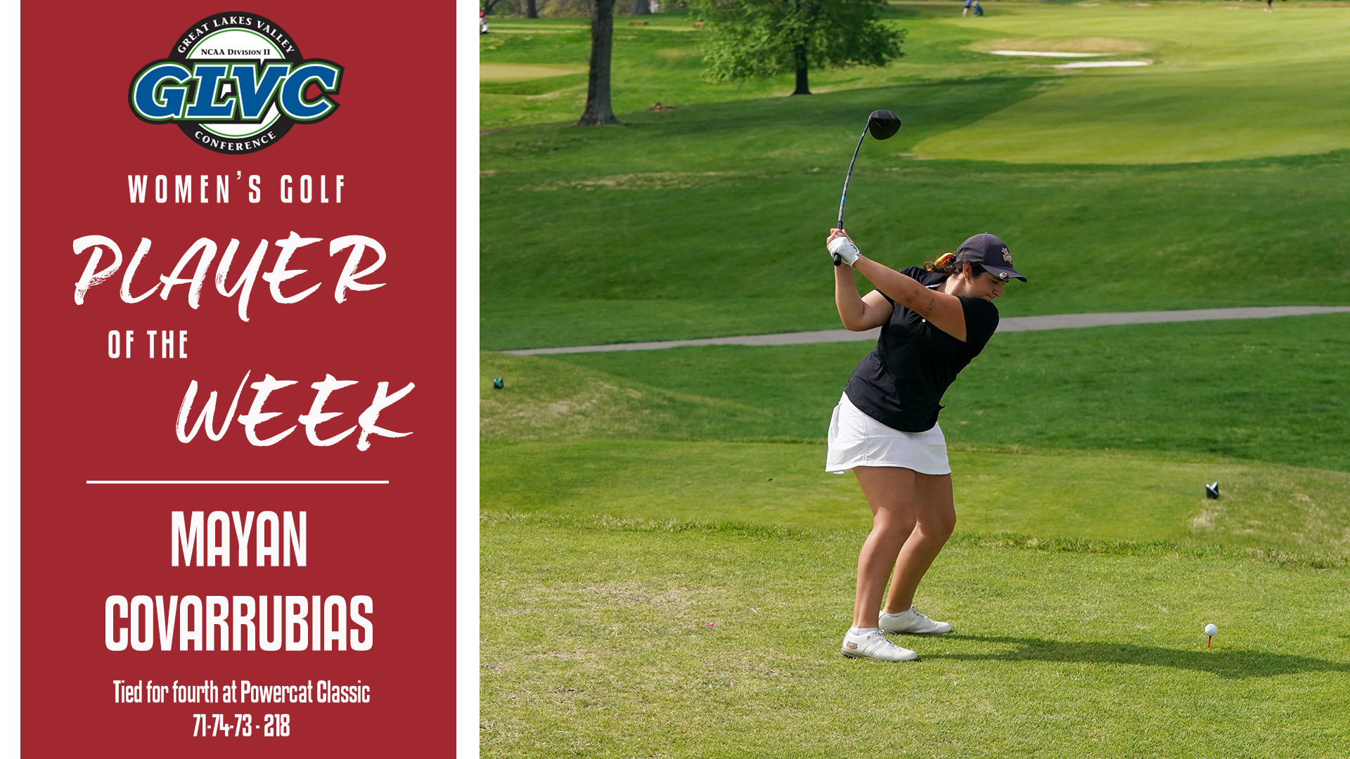 Mayan Covarrubias named Great Lakes Valley Conference Women's Golf Player of the Week