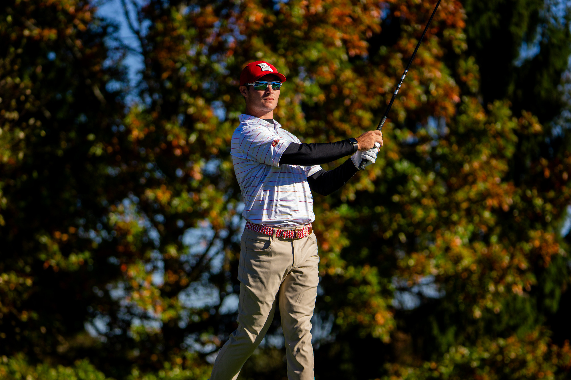 Logan Mayo follows his shot at the Intercollegiate at Nemacolin on Monday
