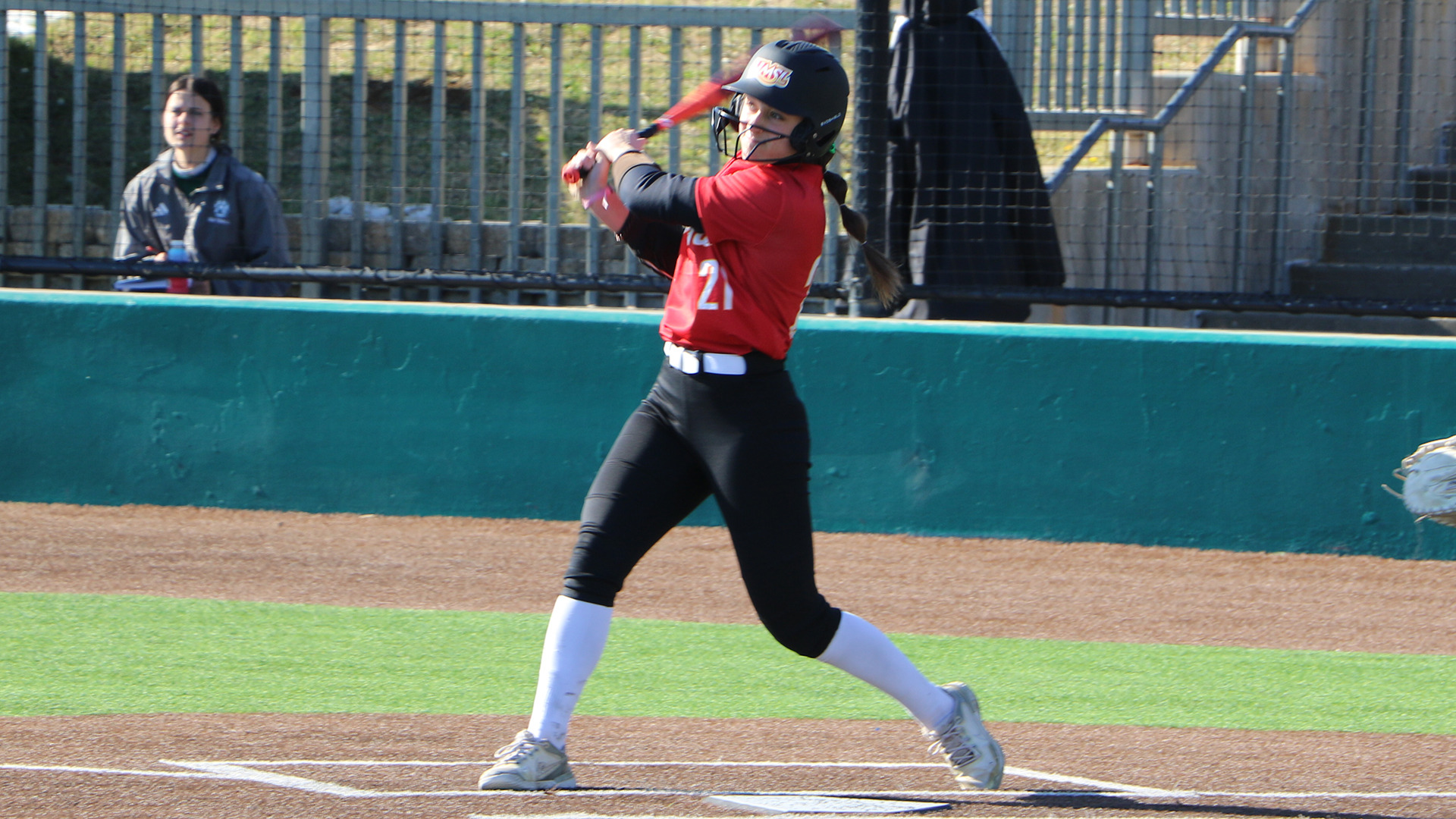 May Pasqualini hits a two-run single to left center