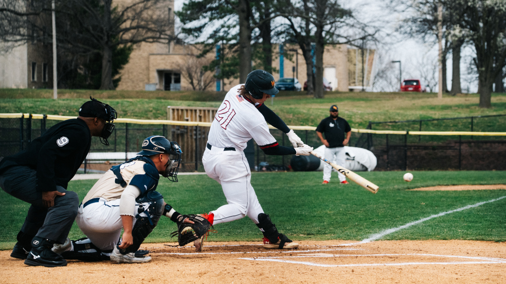 Cade Grevengoed hits a baseball in a game against Illinois Springfield on March 22, 2025.