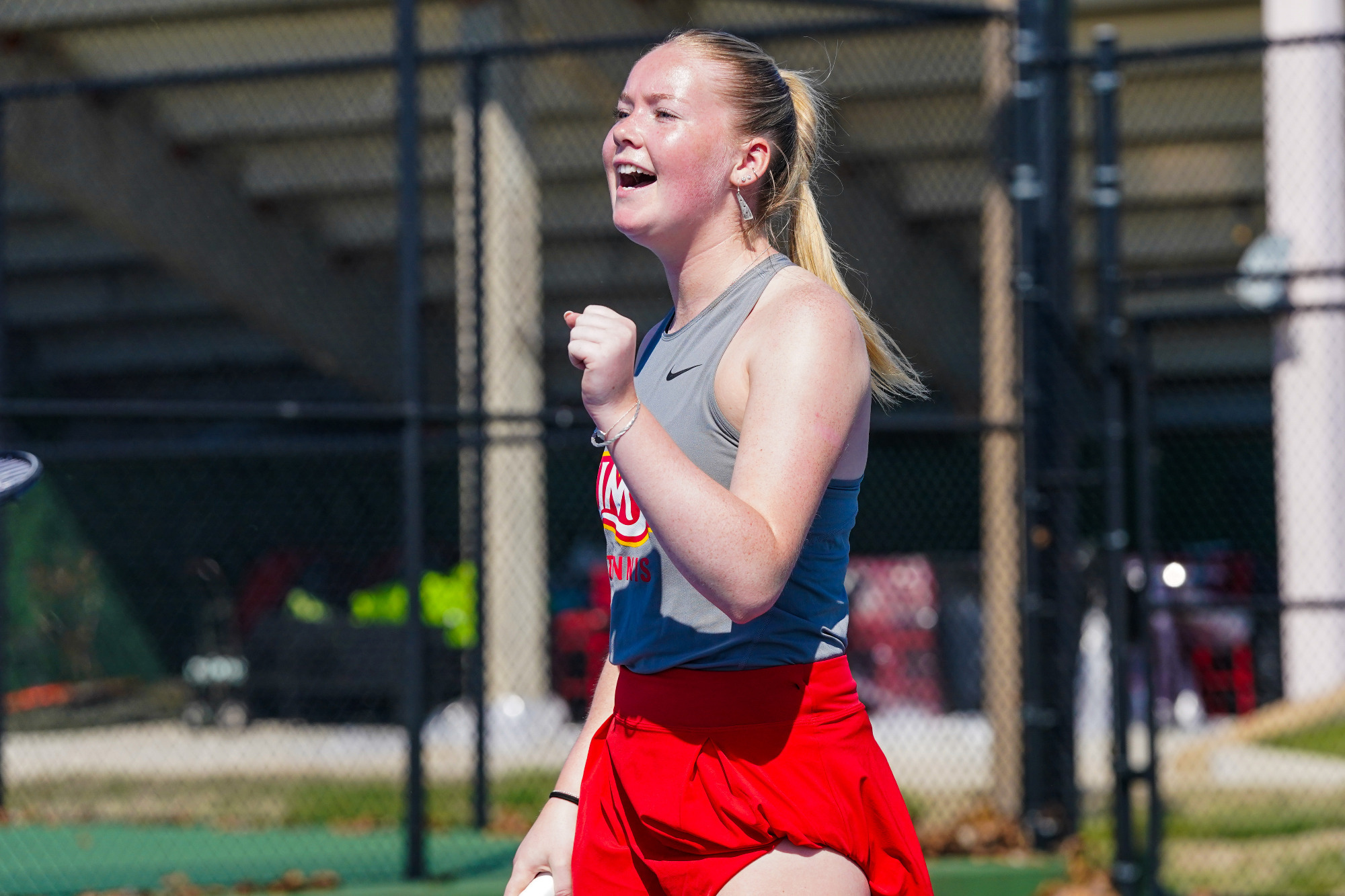 Millie Wileman celebrates after scoring a point