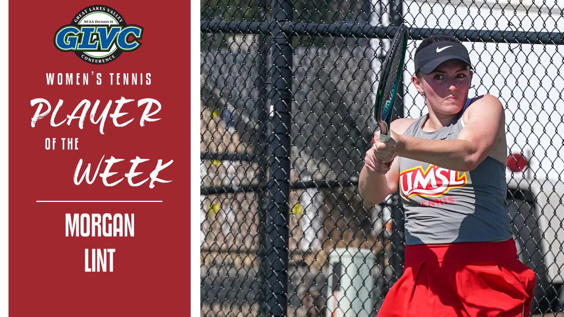 Morgan Lint named Great Lakes Valley Conference Women's Tennis Player of the Week on Wednesday (April 15)