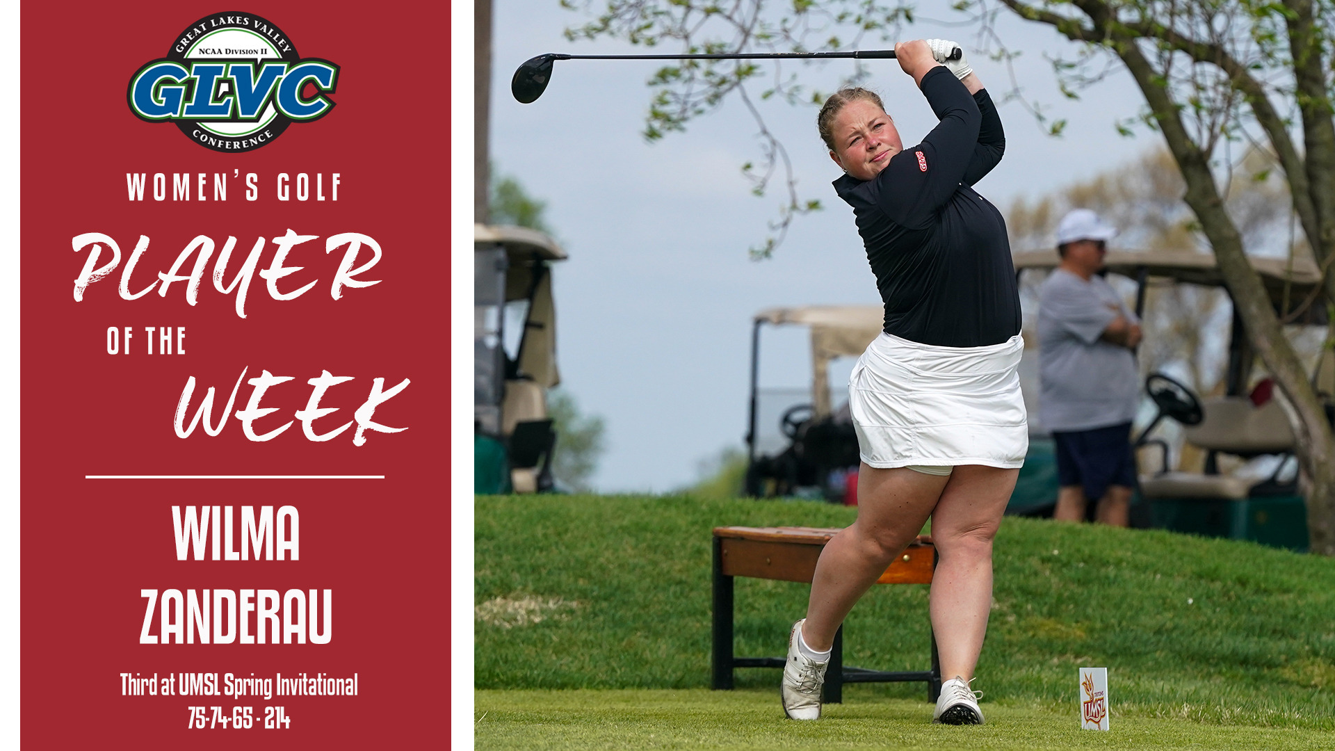 Wilma Zanderau named the Great Lakes Valley Conference Women's Golf Player of the Week (April 15, 2026)