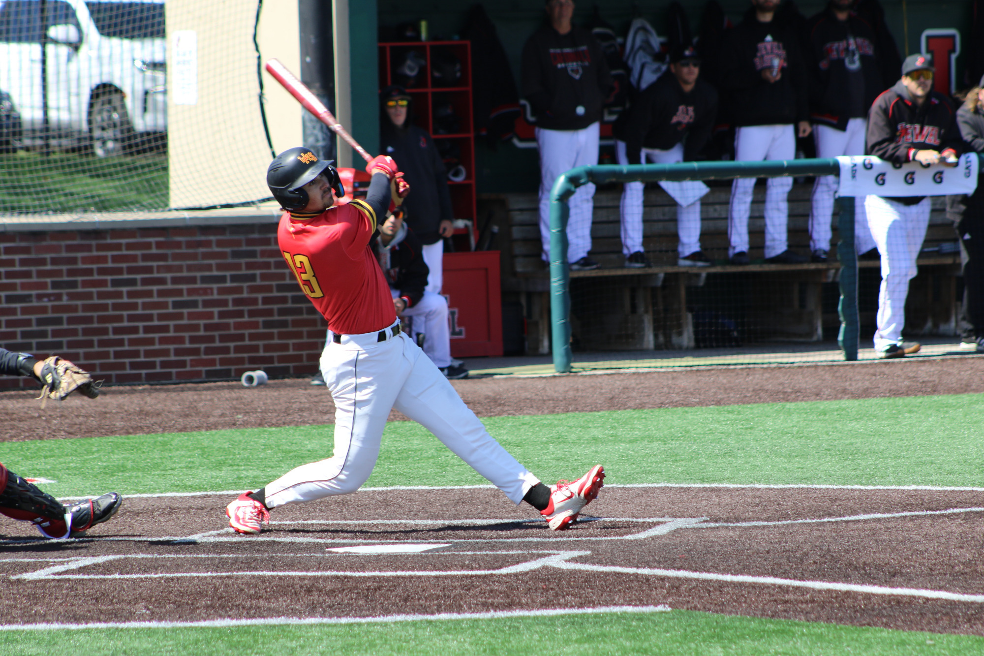 Bennett Cagle fouls a pitch off during his at-bat in game at William Jewell on April 4, 2026.