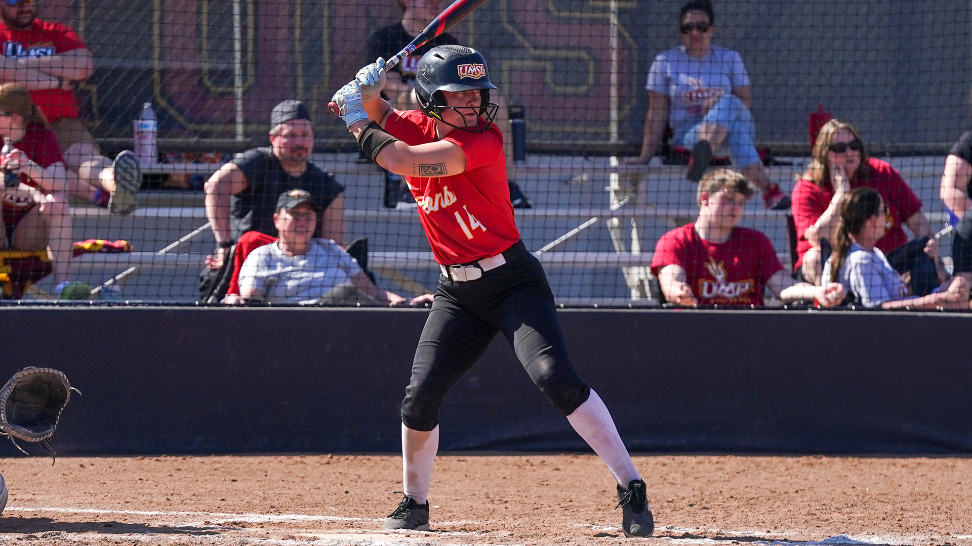 Jamie Widule prepares to swing at an incoming pitch