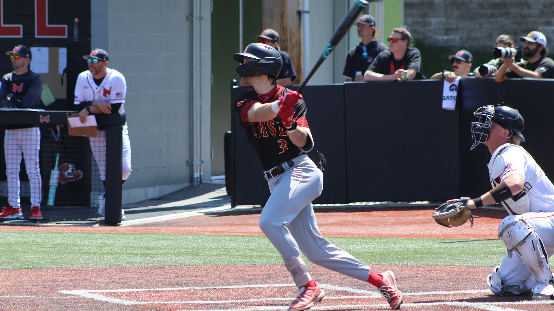 Mitch Bonczkowski hits a two-run home run to right field in his first at-bat against Maryville