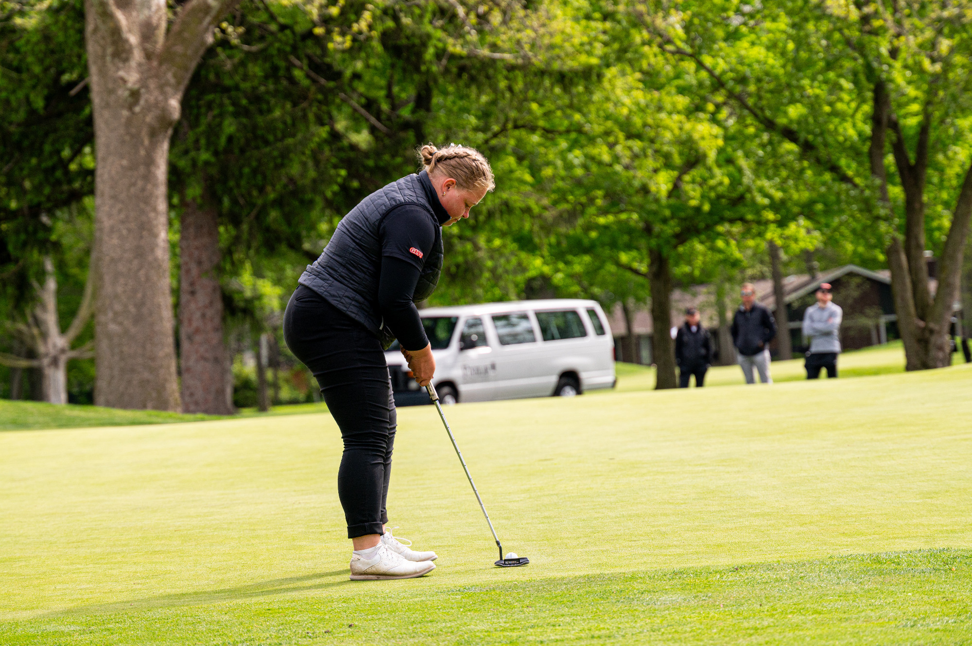 Wilma Zanderau attempts a putt on the final day of the NCAA East Regional