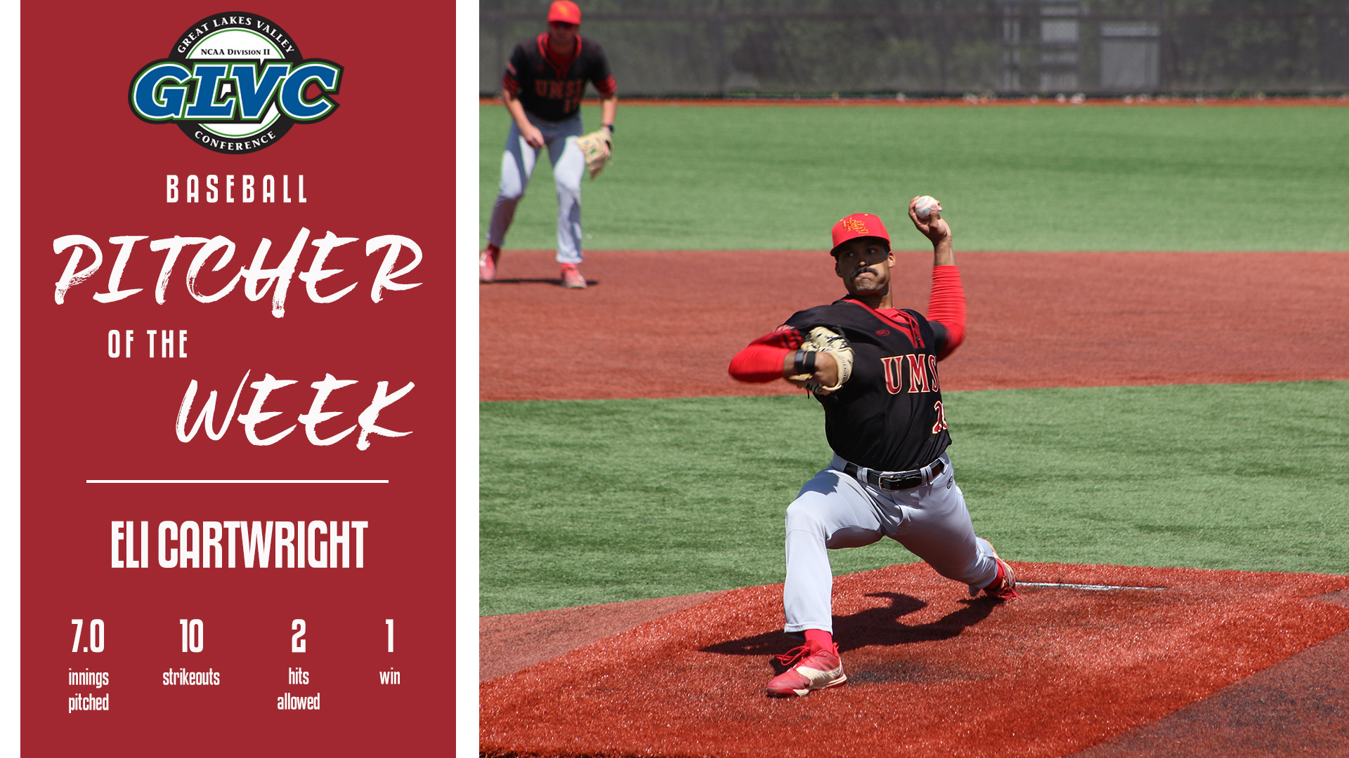 Eli Cartwright named Great Lakes Valley Conference Baseball Pitcher of the Week for May 4, 2026