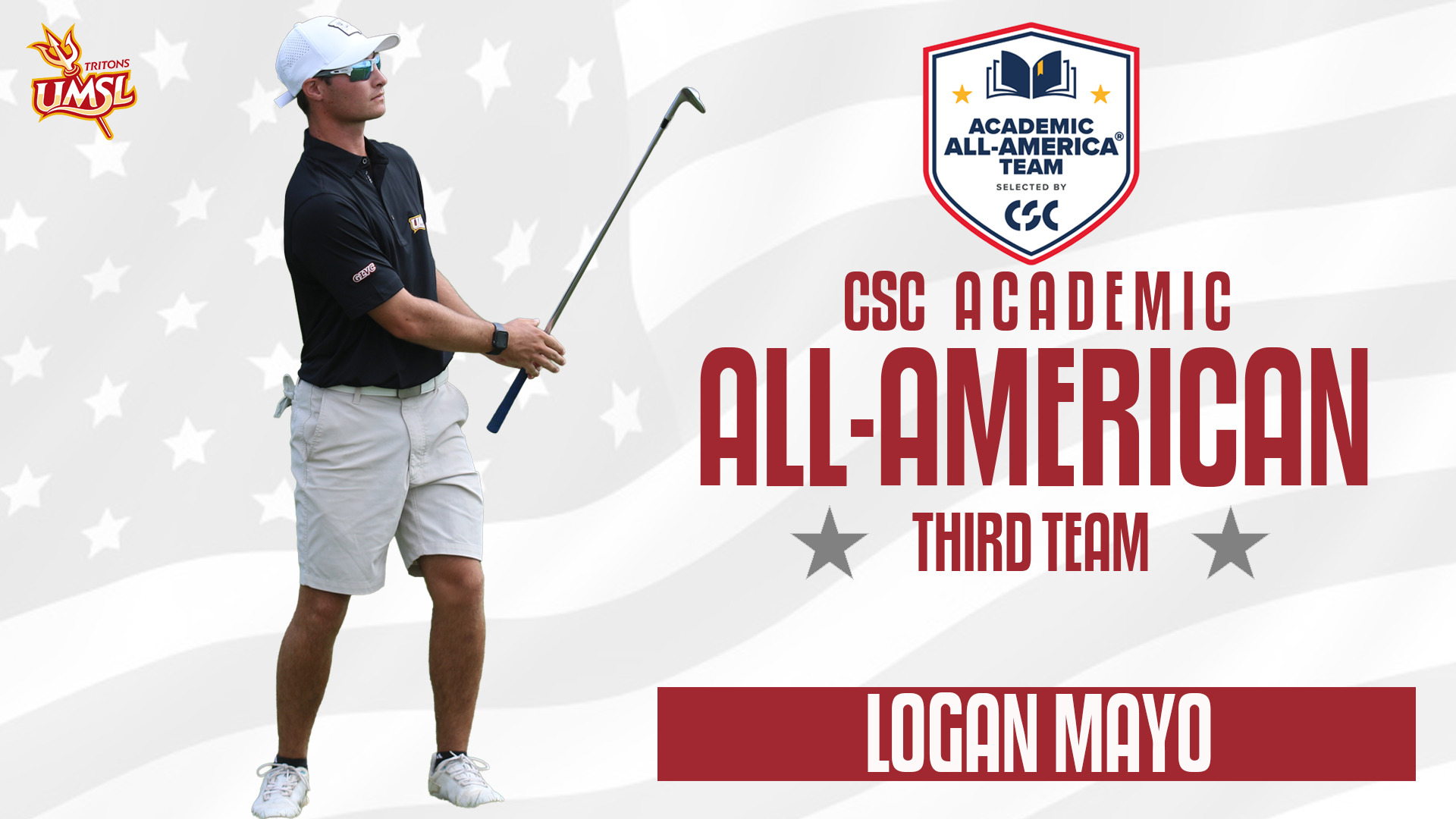 UMSL men's golfer Logan Mayo named to the College Sports Communicators Academic All-America At-Large Third Team