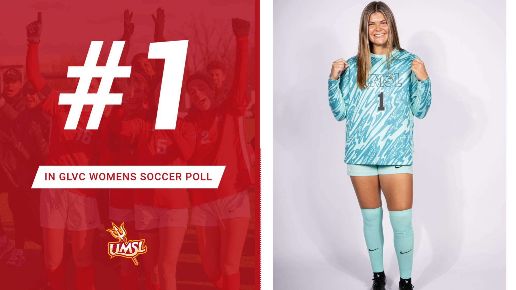 University of Missouri-St. Louis women's soccer predicted to finish first in Great Lakes Valley Conference women's soccer preseason coaches poll.