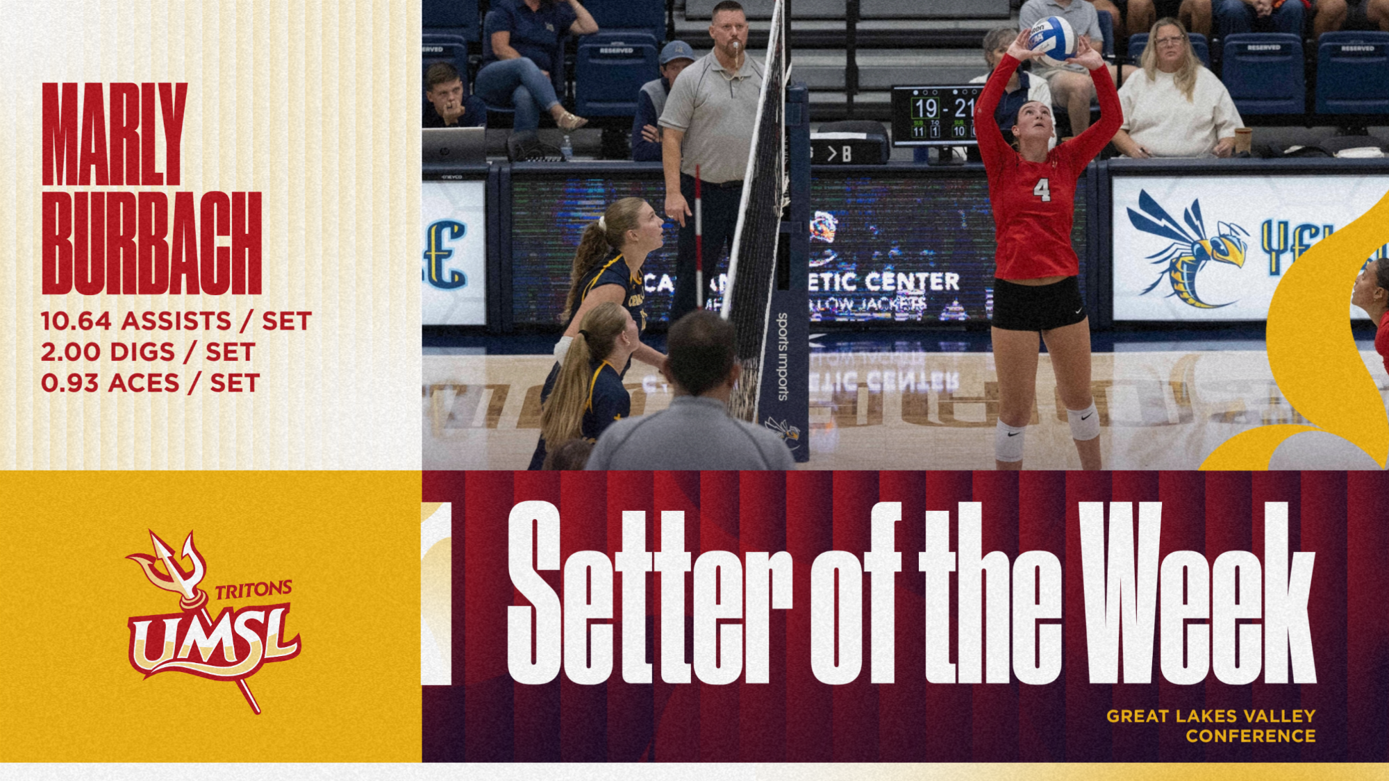 Marly Burbach named Great Lakes Valley Conference Setter of the Week