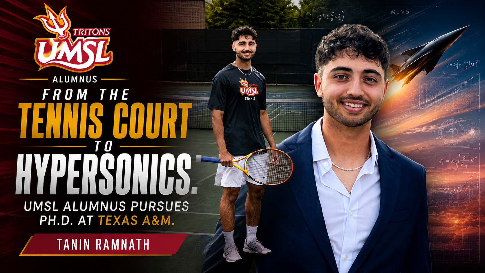 From the Tennis Court to Hypersonics: UMSL Alumnus Pursues Ph.D. at Texas A&M