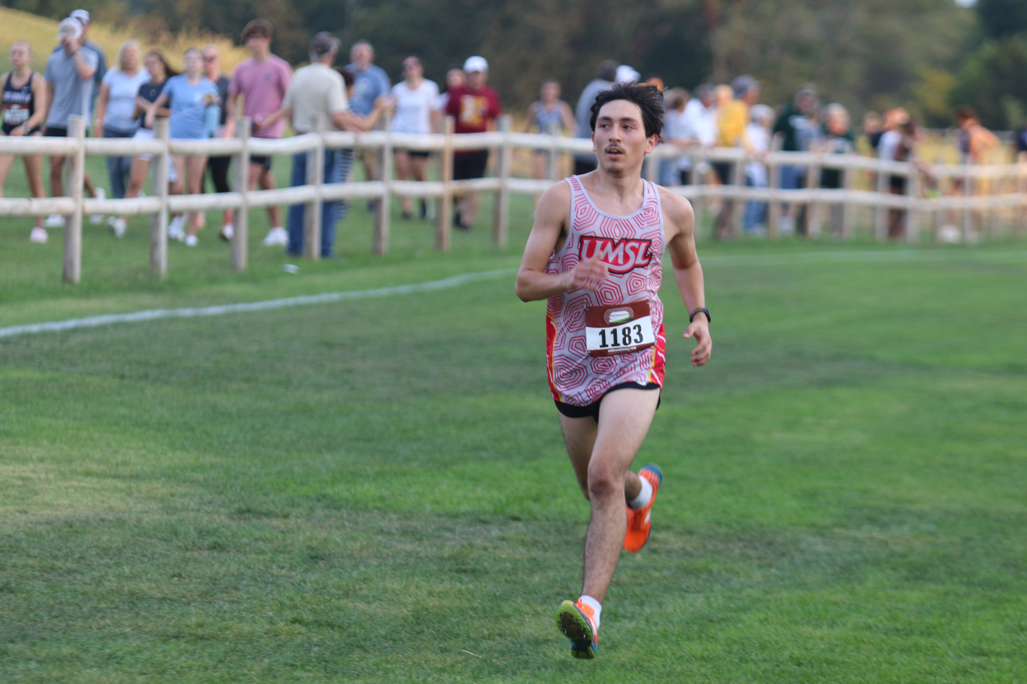 Armando Montoya sprints towards the finish line at the 2025 Larry Young Invitational