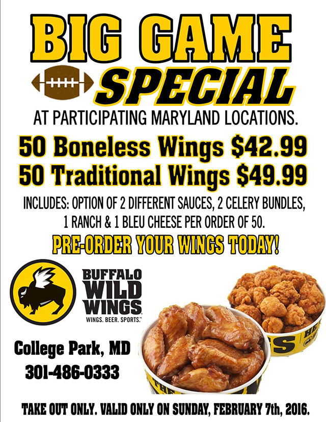 Buffalo Wild Wings January Specials