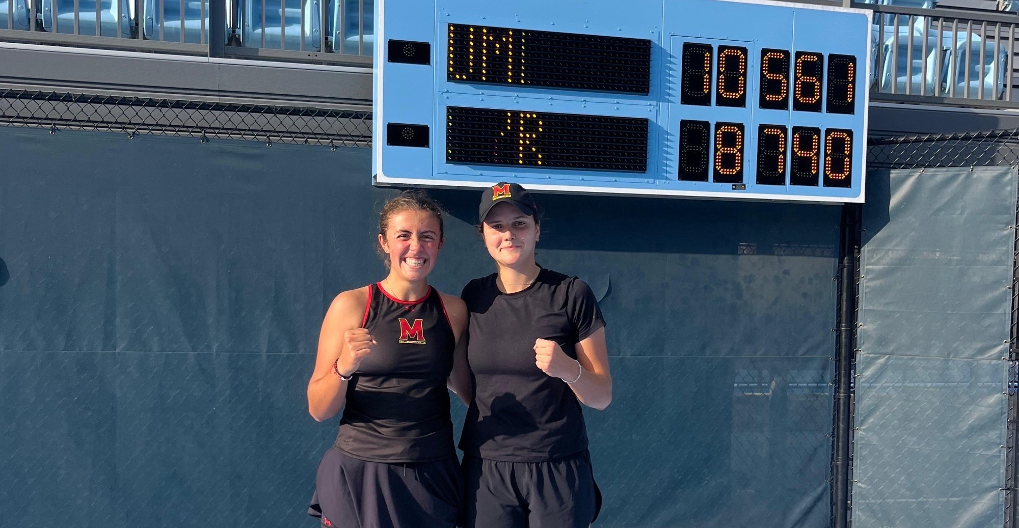 Emma Ghirardato and Ema Kovacevic at the ITA Sectionals after Punching Their Ticket for the NCAA Fall Championship