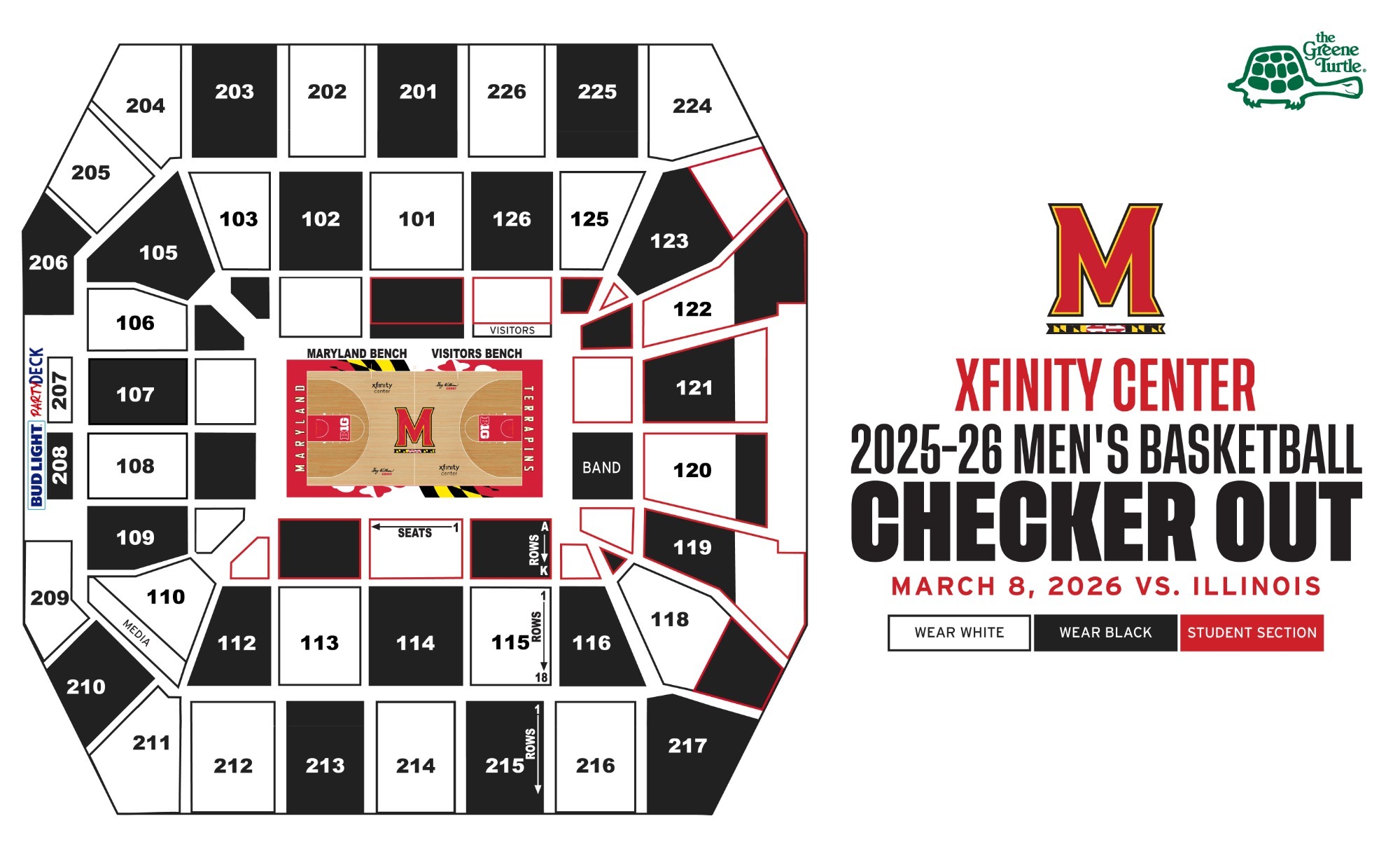 Checker XFINITY Seating Map