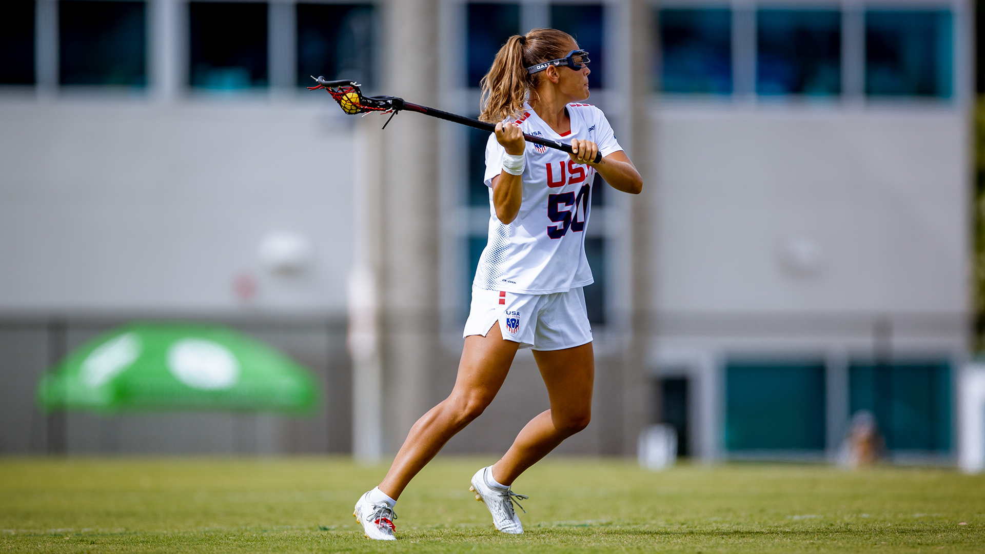 Kori Edmondson playing with Team USA at the Pan-American Women's Lacrosse Championship