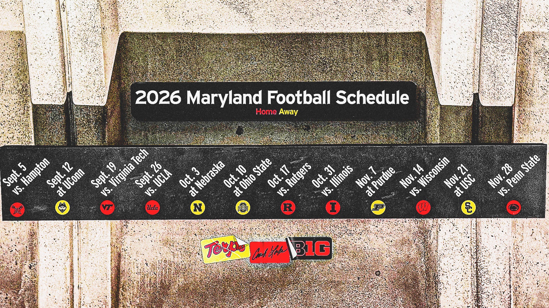 Maryland 2026 football schedule release graphic