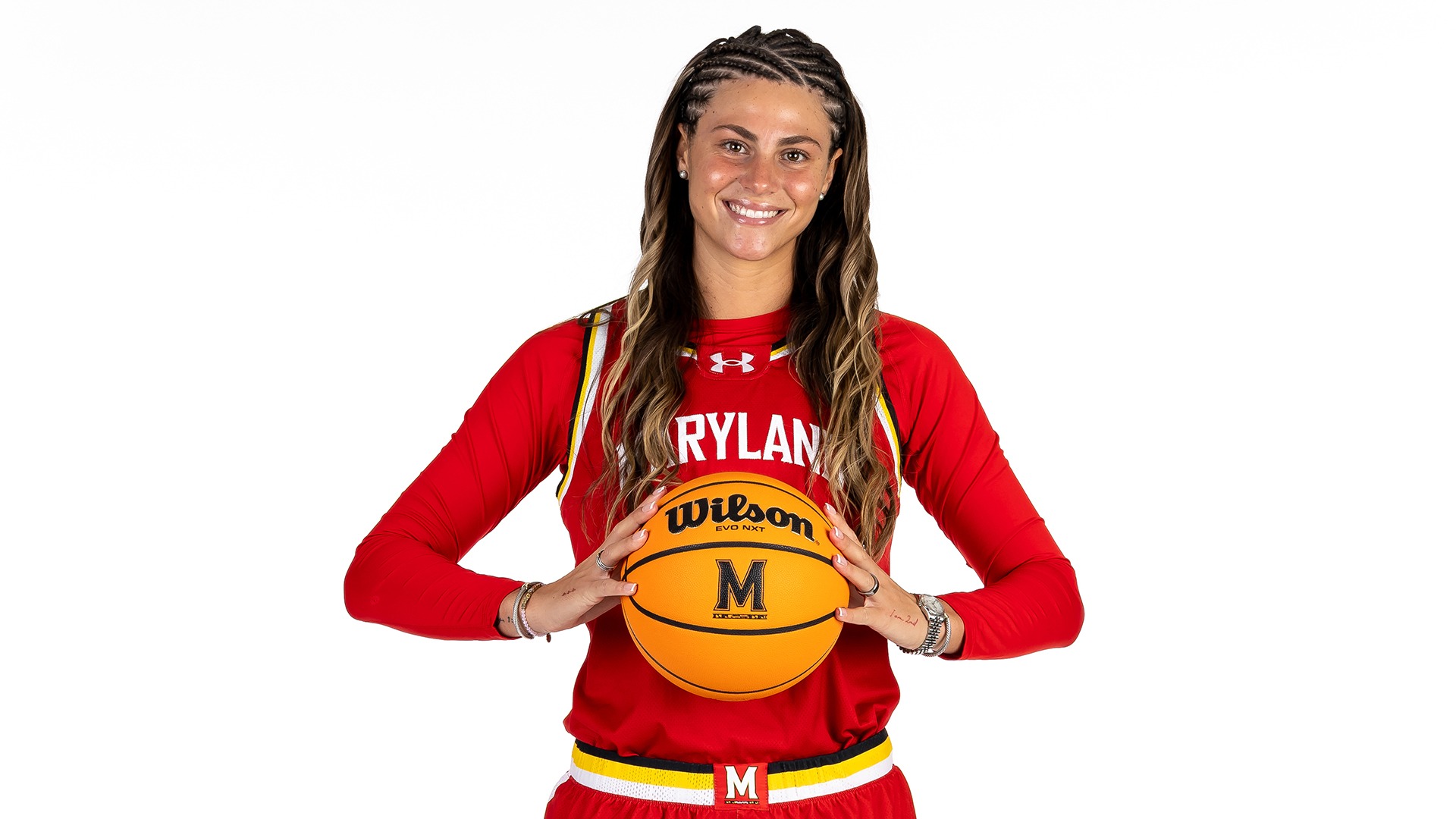 Saylor Poffenbarger red uniform posed 