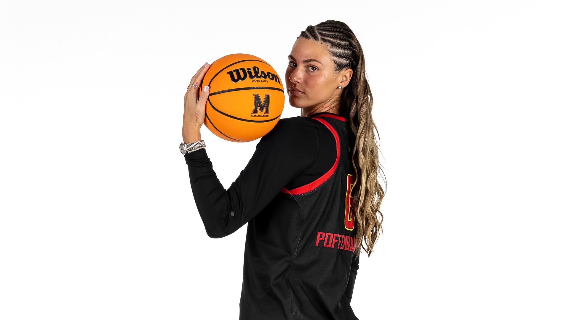 Poffenbarger posed black uniform