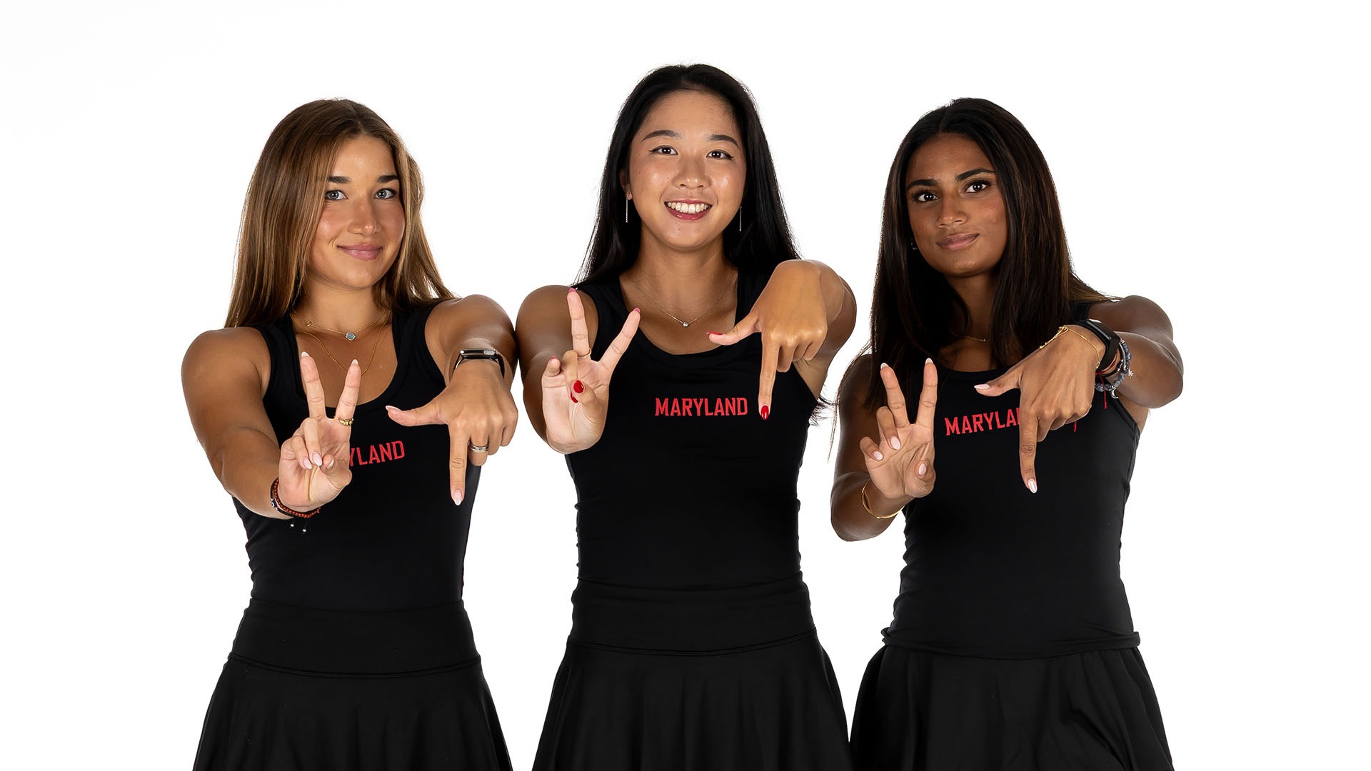 Aida Eissa, Katherine Hung, and Diya Challa striking a pose at Photoshoot