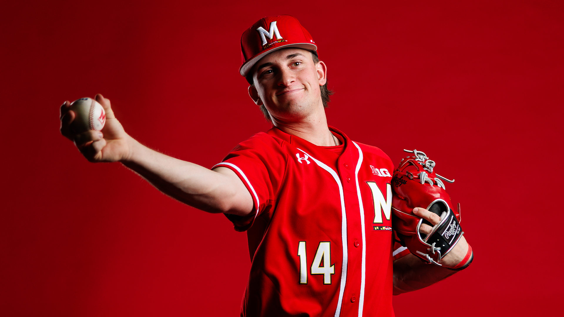 Jackson Sirois Story Cover Photo (throwing the ball in front of a backdrop)