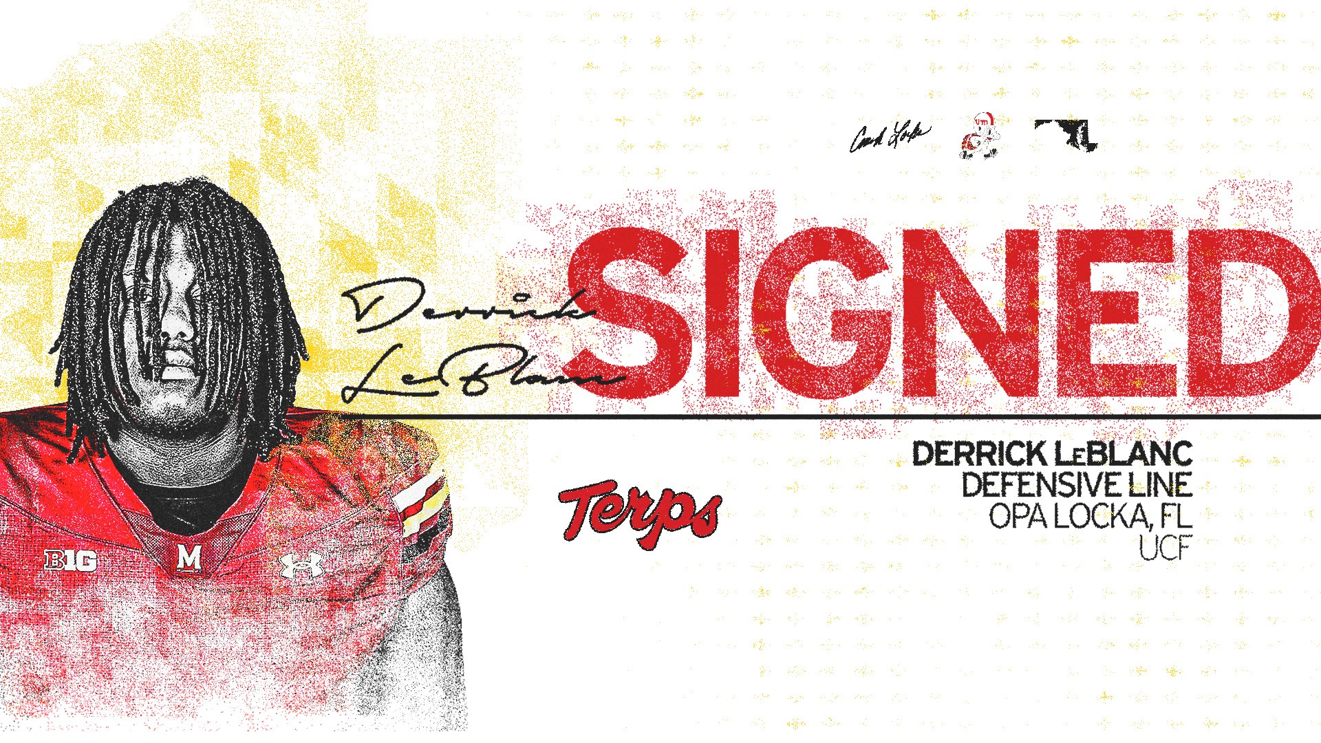 Derrick LeBlanc signing day graphic