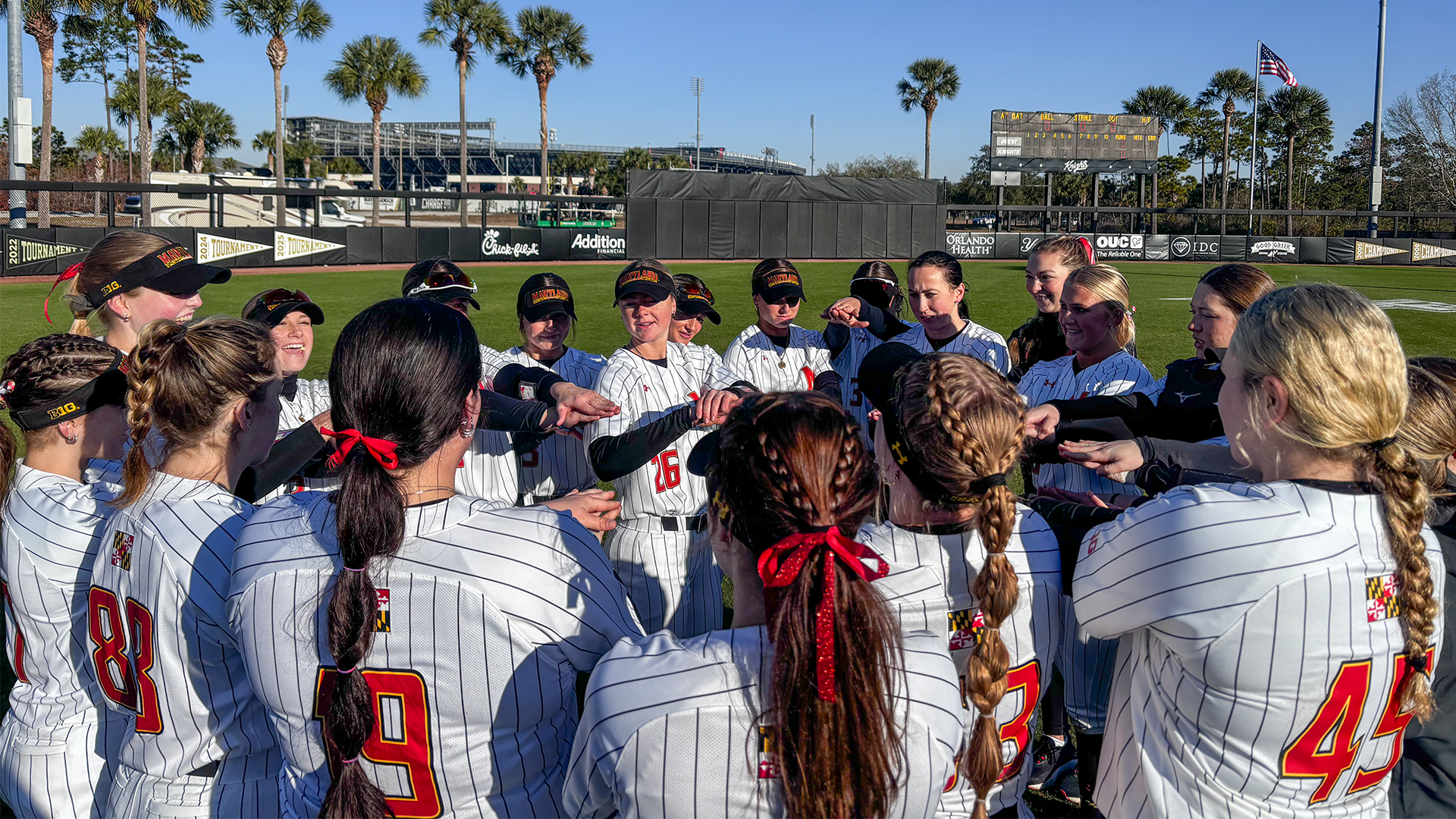 Softball Team huddle in Orlando Florida