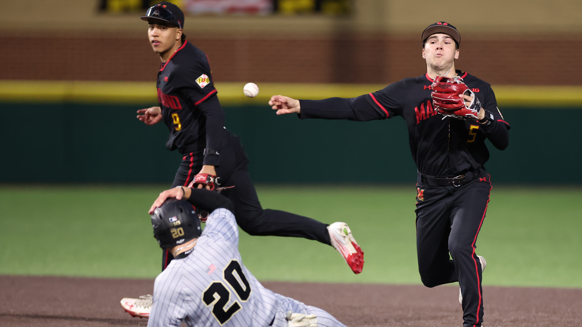 Ty Kaunas Rolls a Double Play Against Purdue