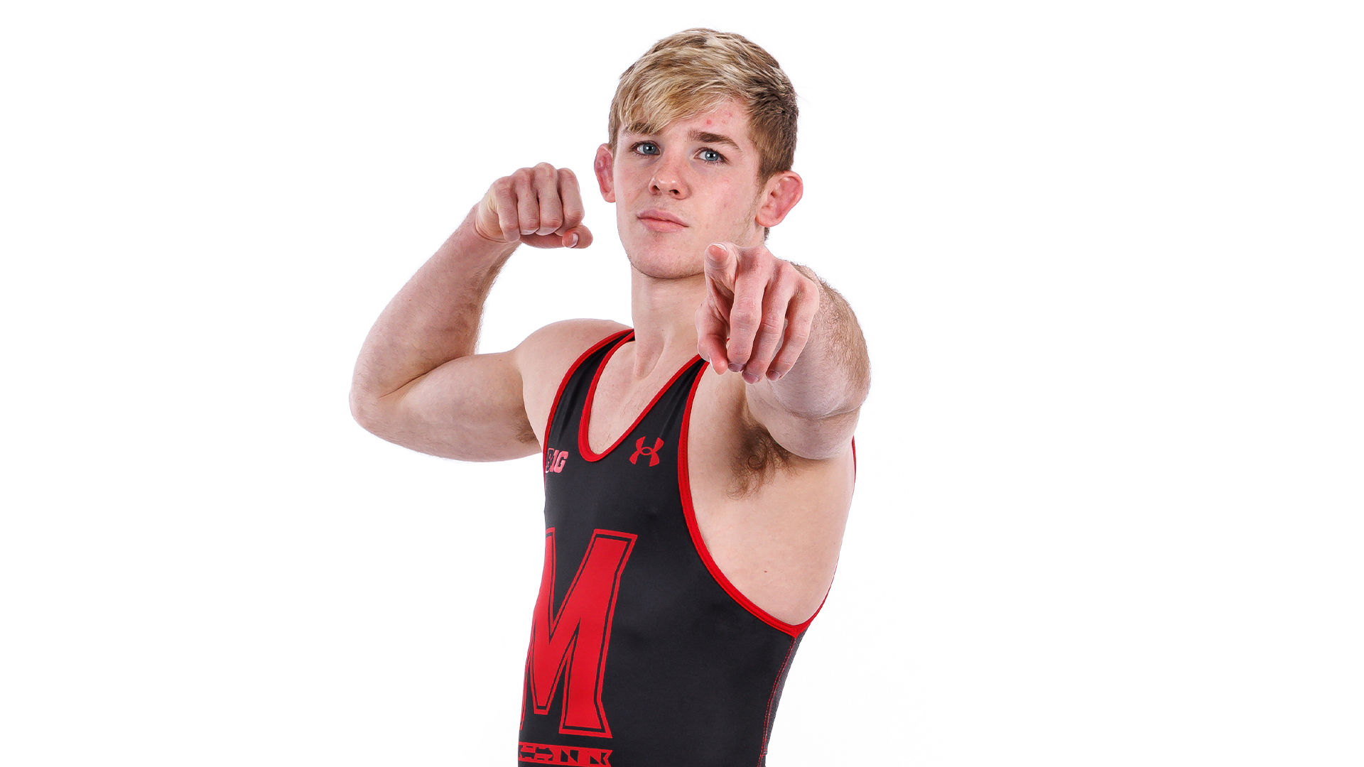 Carter Young poses white backdrop