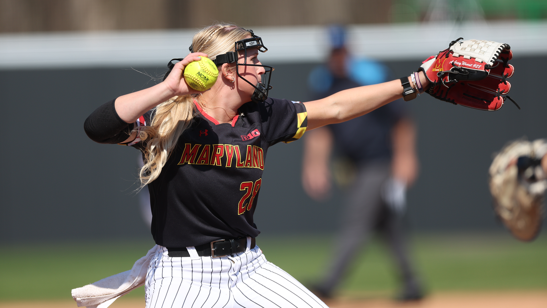 Aubrey Wurst Throws to First Against Indiana