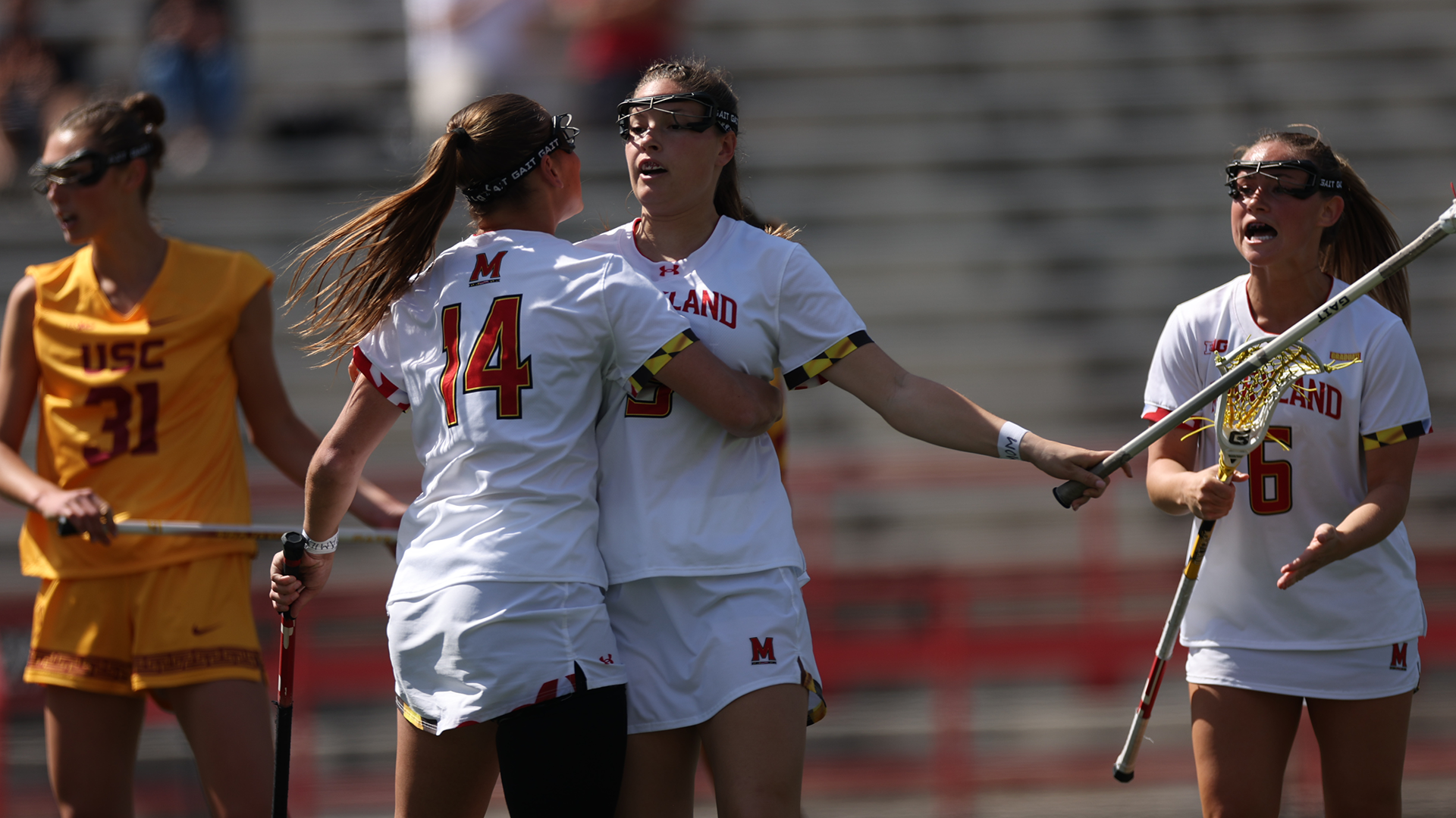 The Terps Celebrate a Goal Against USC