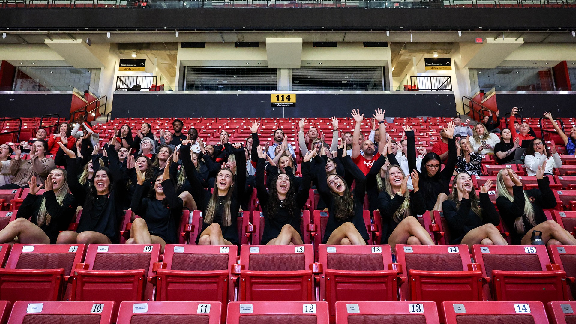 Maryland Gymnastics Team Watching Selection Show Reaction