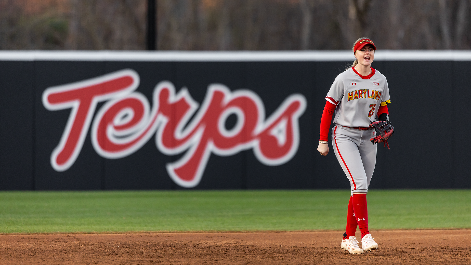 Sammi Woods standing at shortstop