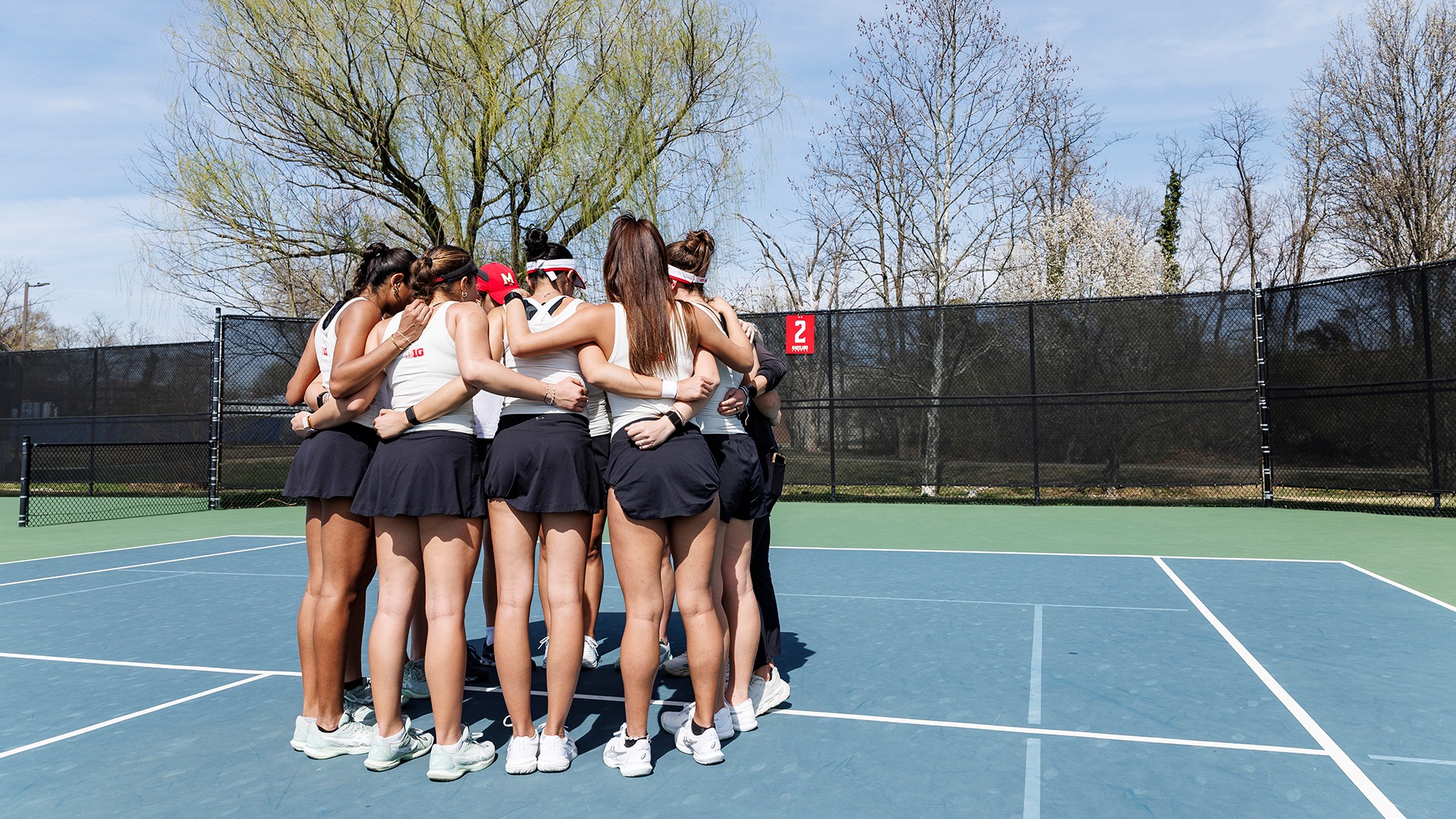 Maryland Women's Tennis Team Huddle versus Minnesota